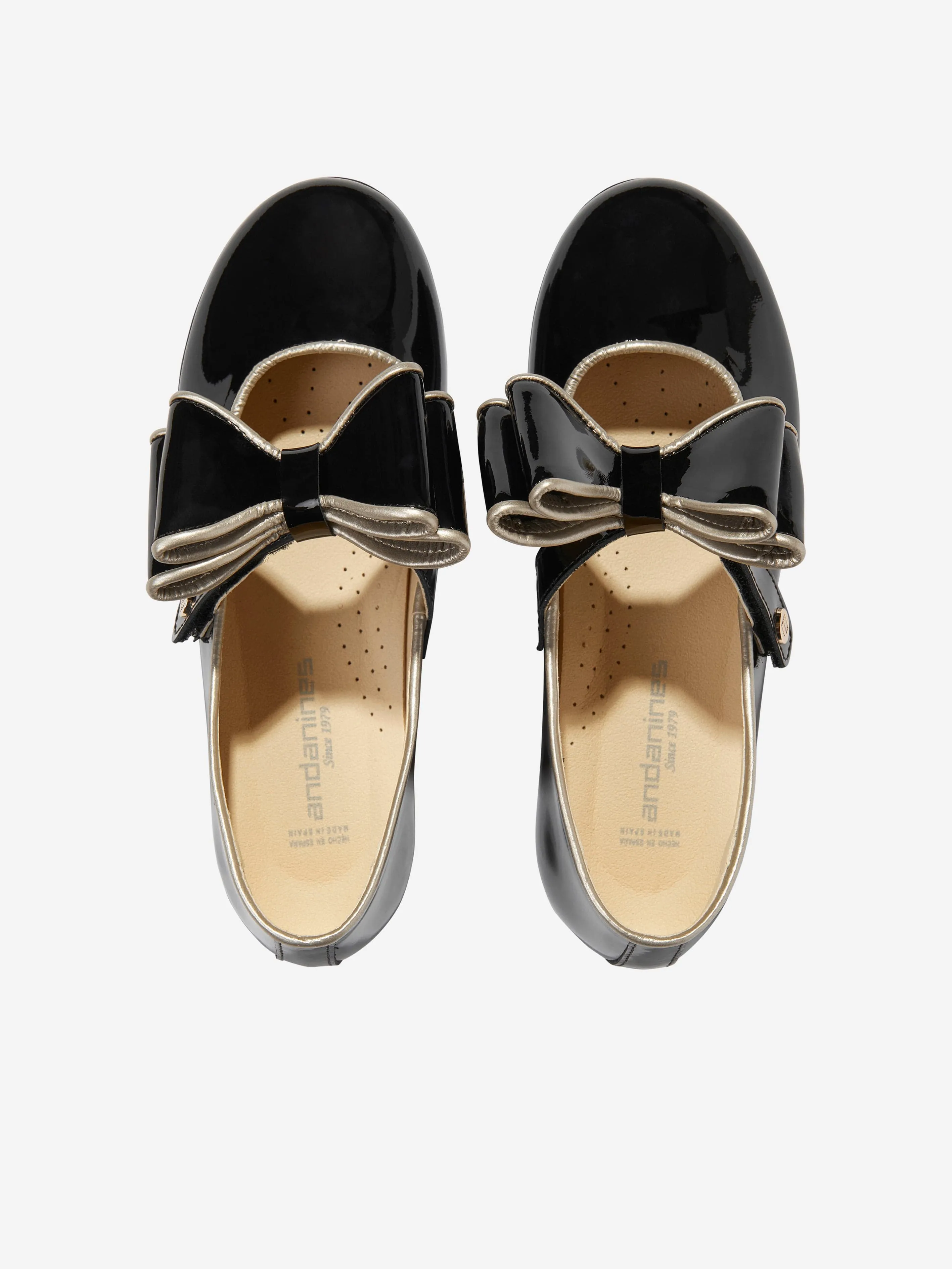 Andanines Girls Leather Mary Jane Bow Shoes in Black Mesh Sneakers Casual Shoes