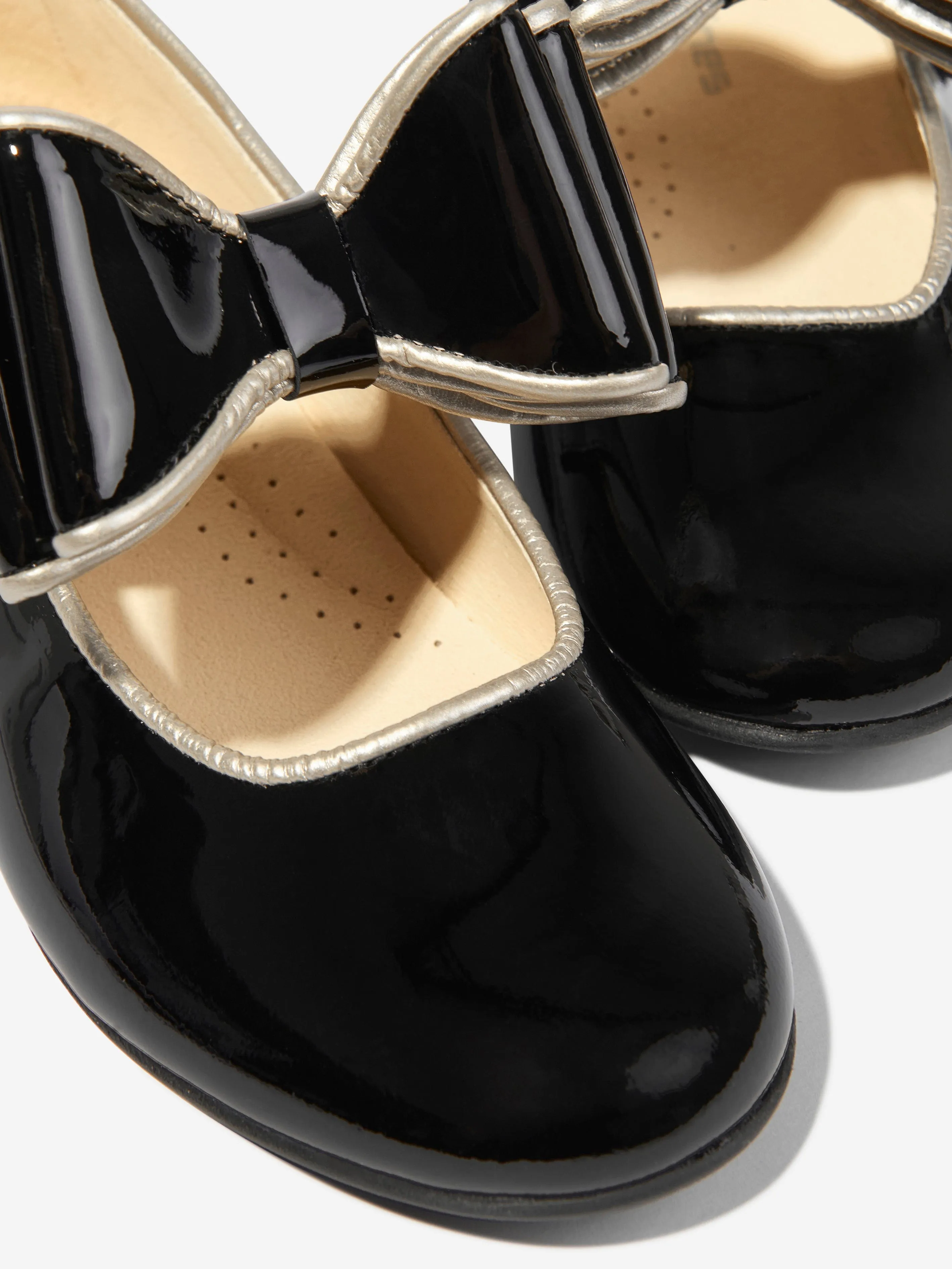 Andanines Girls Leather Mary Jane Bow Shoes in Black On Roger Advantage Casual Shoes
