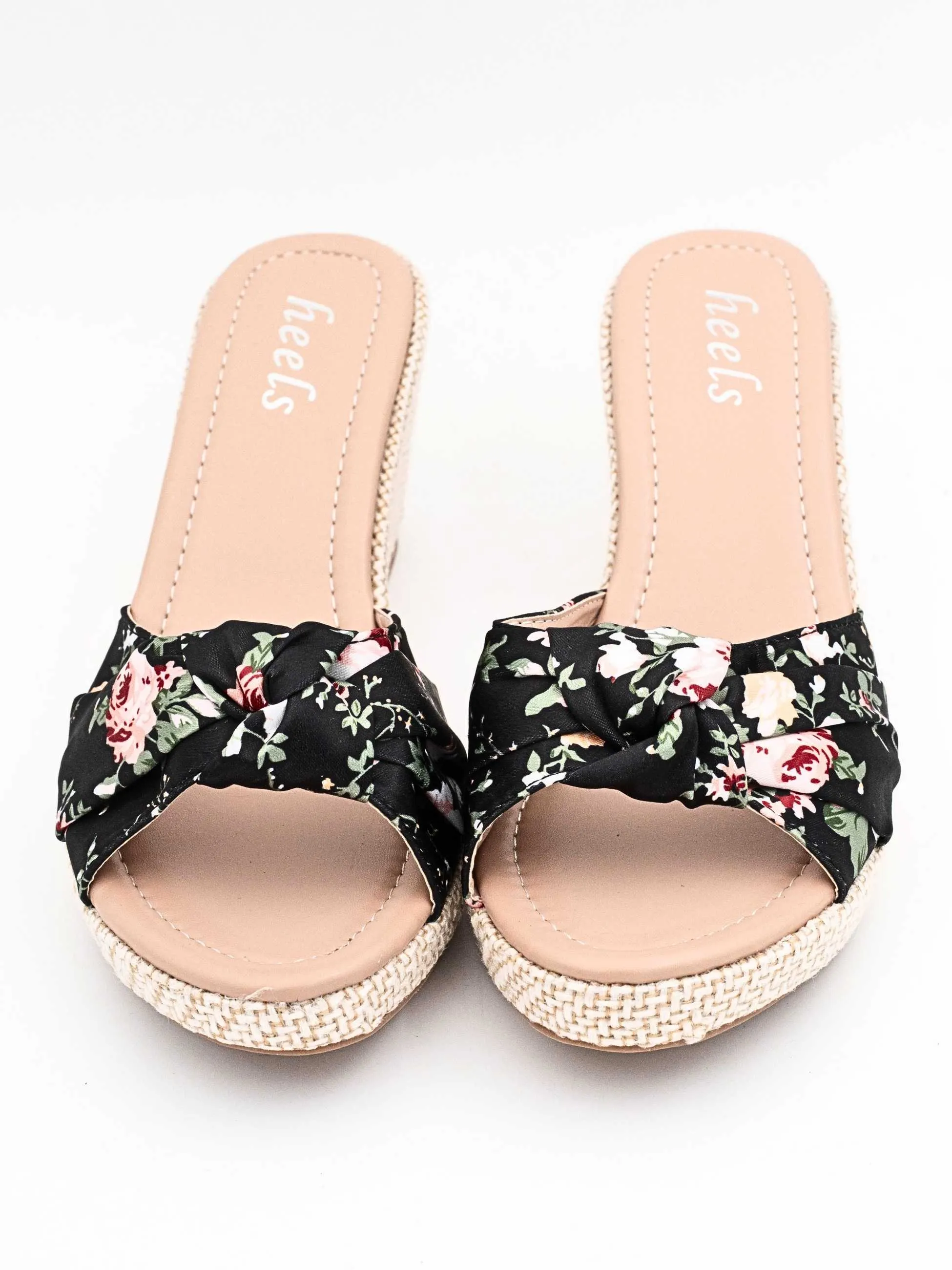 High Heel Slippers Kate Knot Bow Wedge Heels