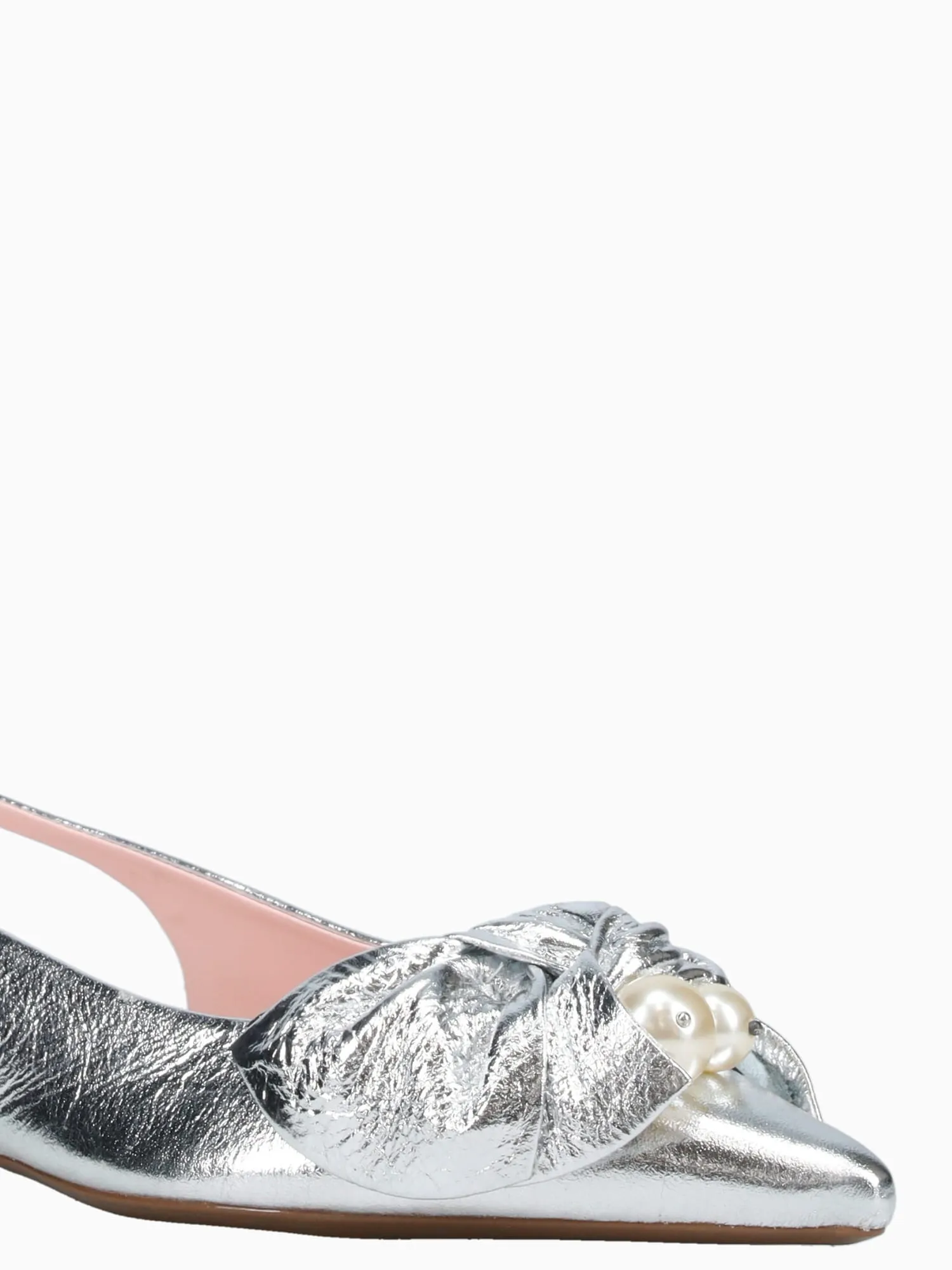 Business Casual Spring Shoes Lena Silver Shine Glitter Leather