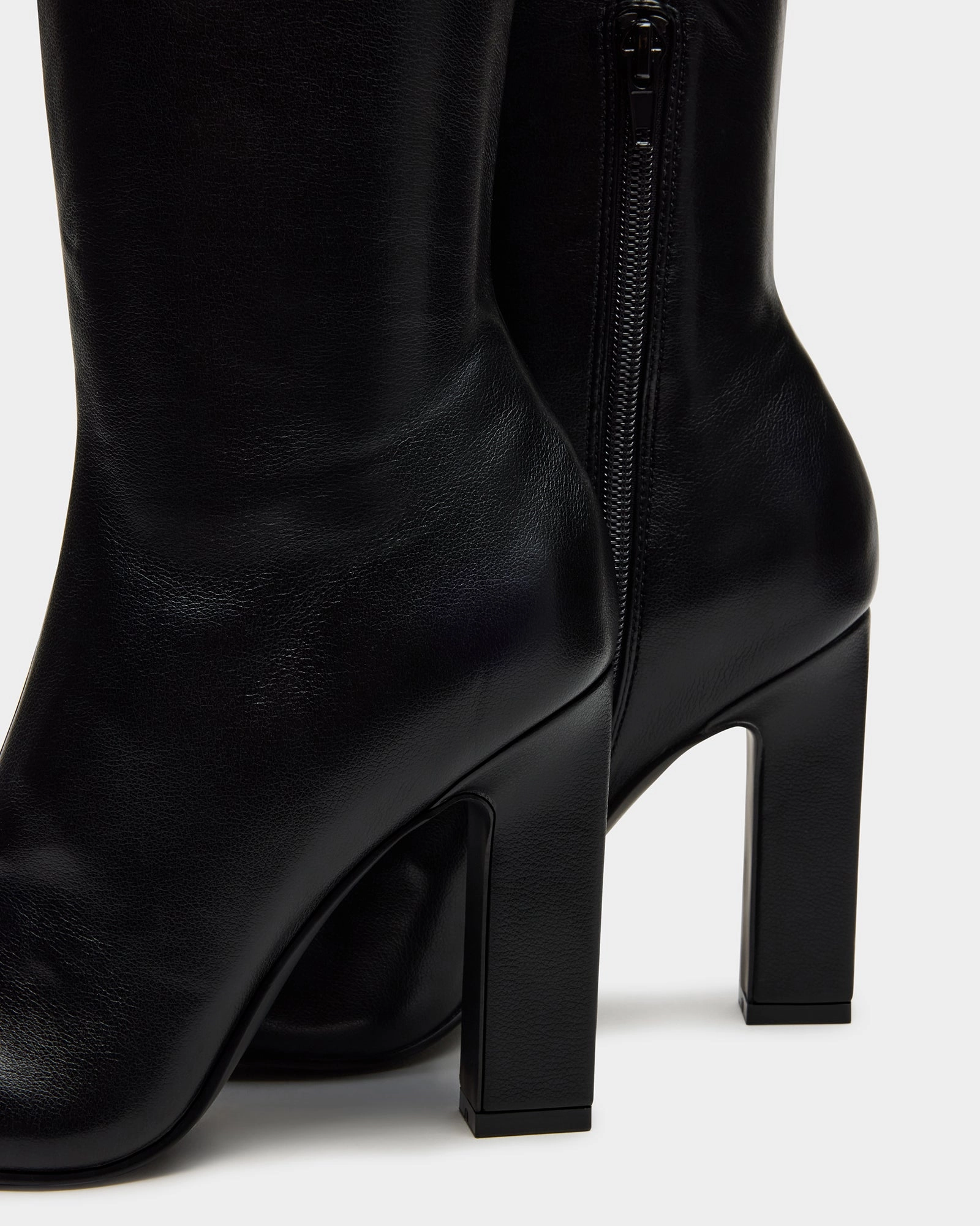 ARIA BLACK WIDE CALF Mid Calf Boots Low Heel