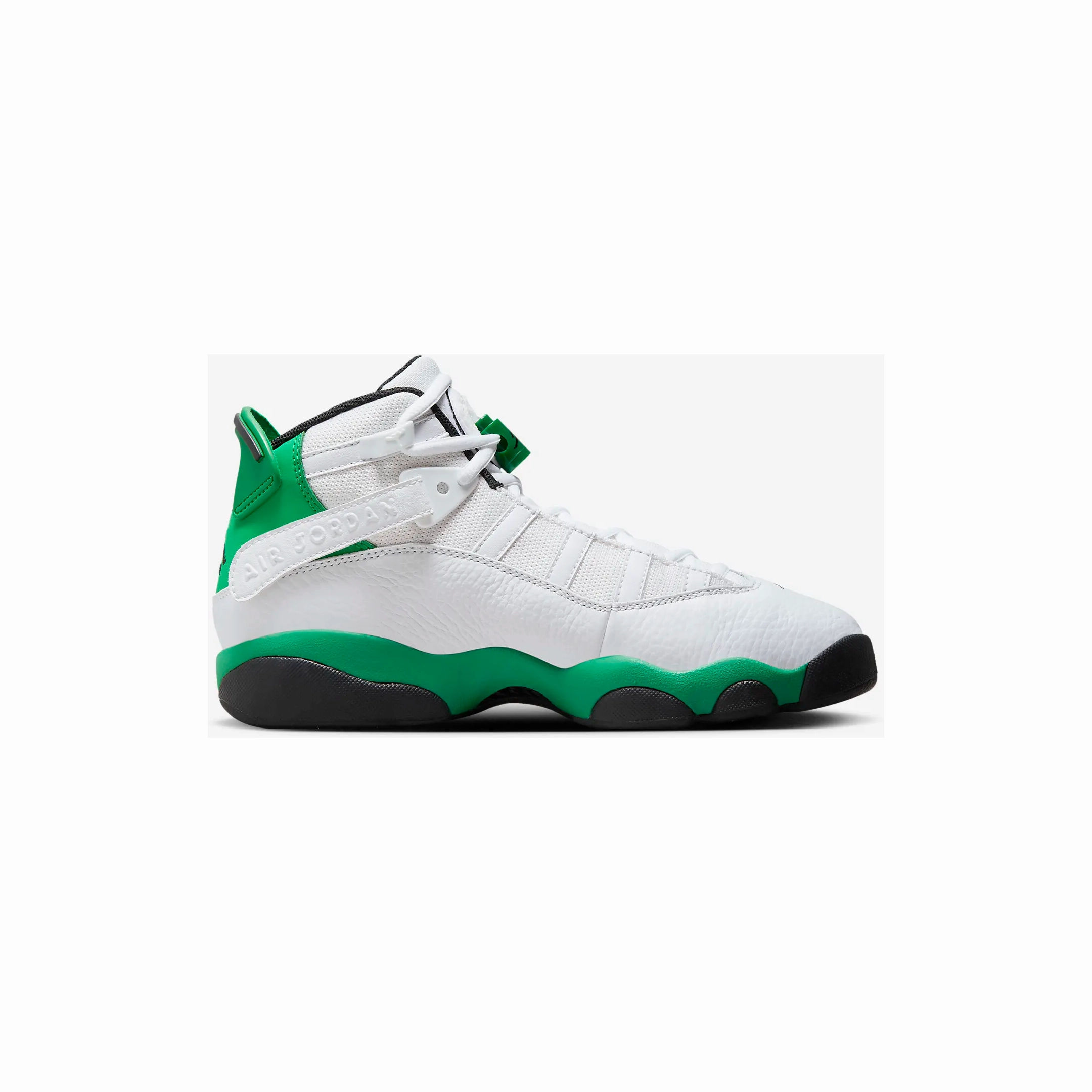 White Jeans And White Sneakers Kid's Jordan 6 Rings Shoes - White / Black / Lucky Green
