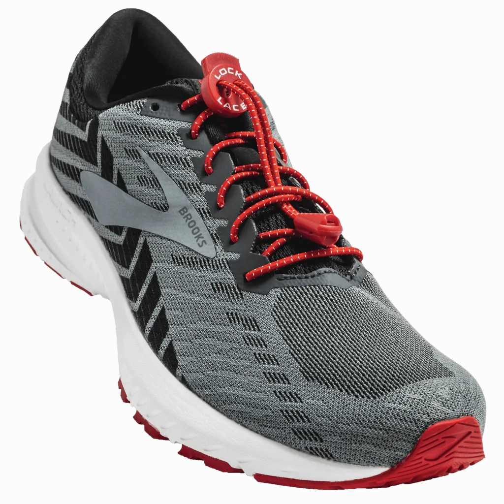 Casual Black Office Shoes LOCK LACES RED