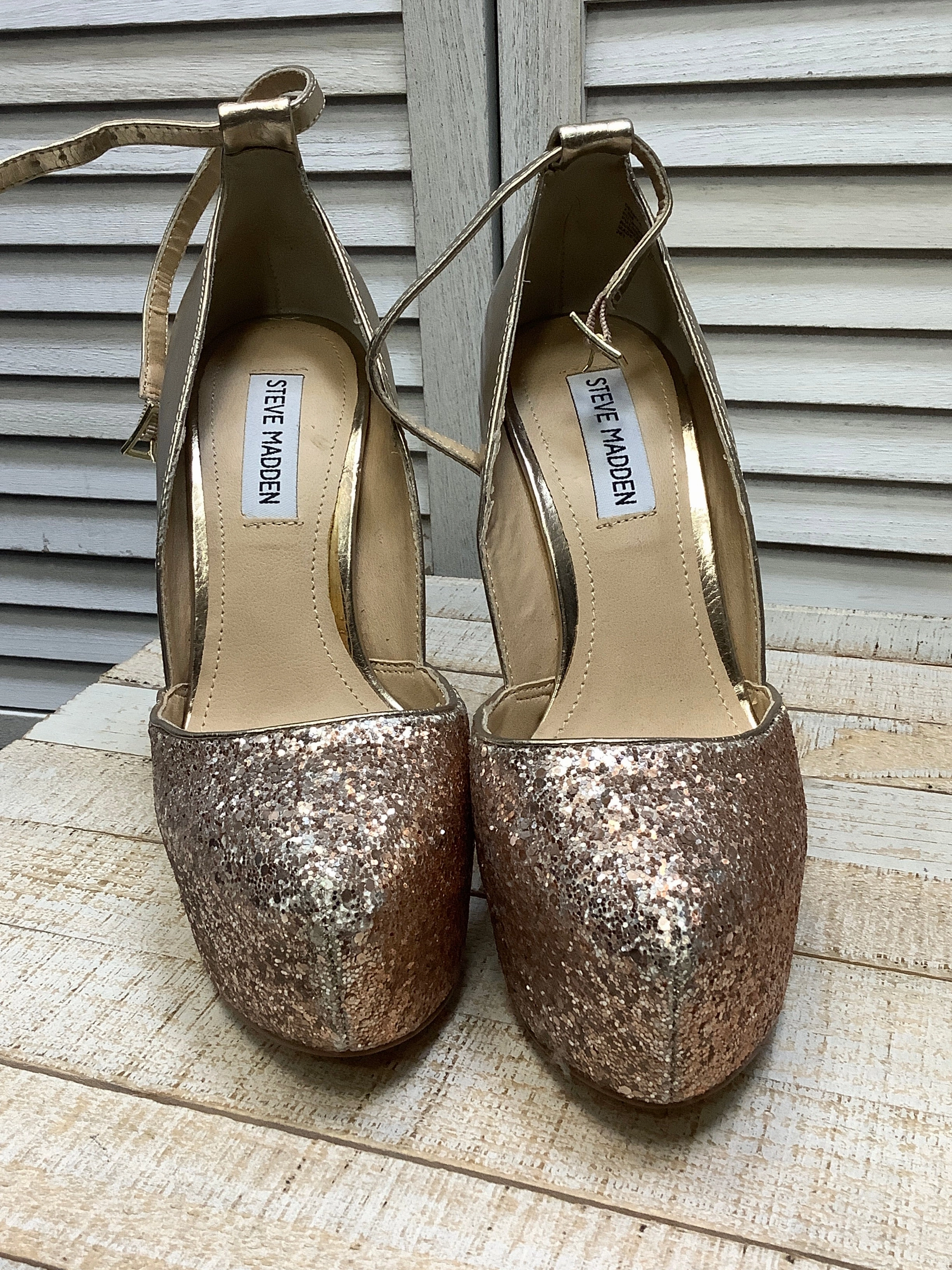 Shoes Heels Stiletto By Steve Madden In Gold, Size: 7.5 Casual Shoes Uk Sale