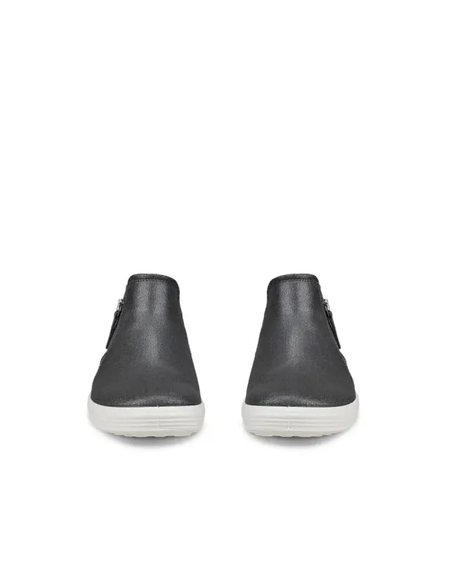 Ecco Women's Soft 7 Low Boot - Silver Heavy/Magnet Work Boots For Plantar Fasciitis