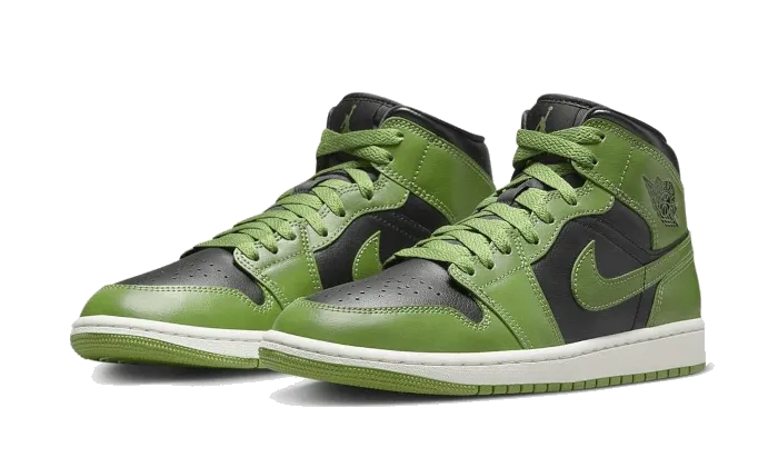 Air Jordan 1 Mid Altitude Green Long Skirt With Sneakers