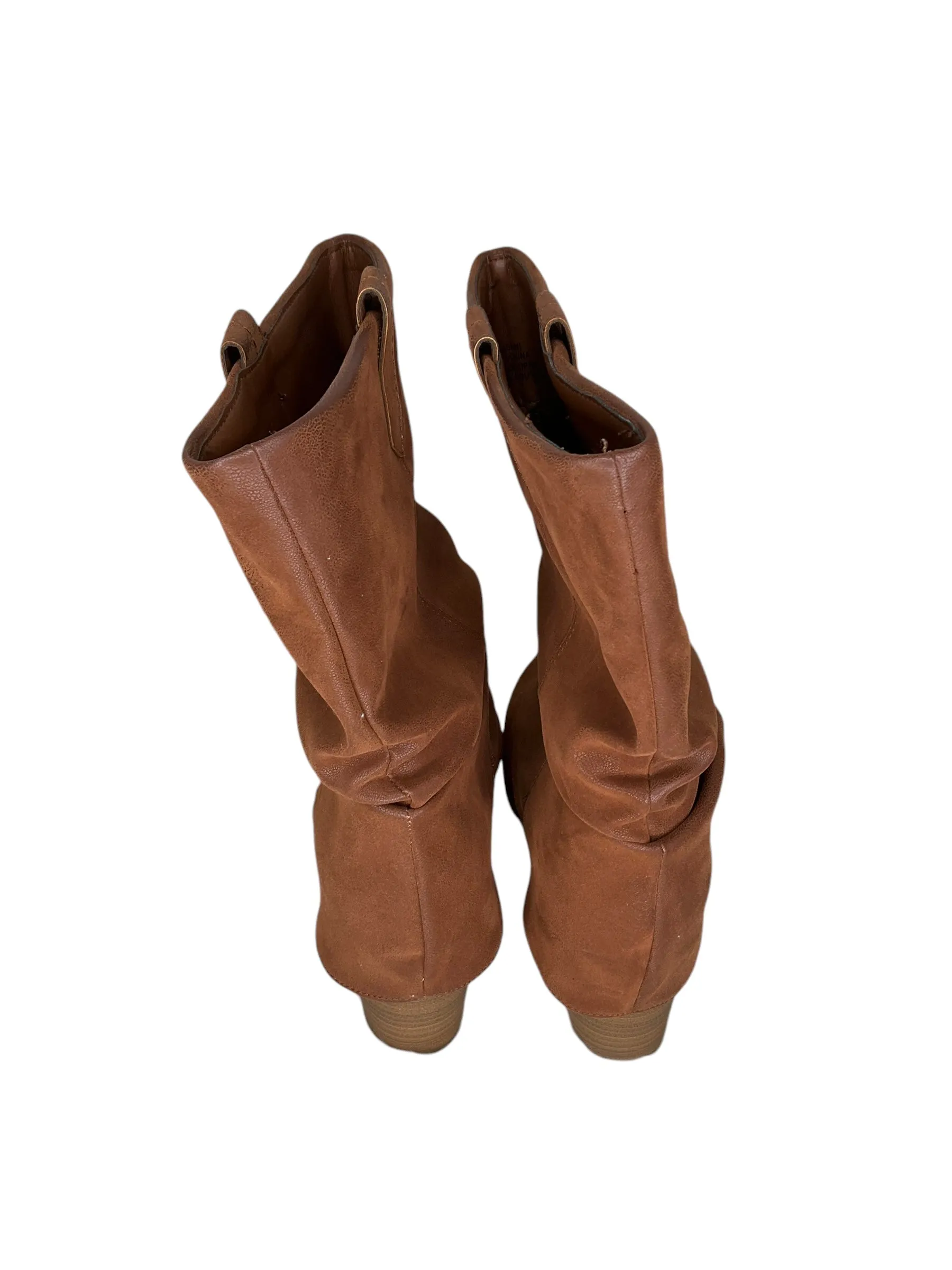 Boots Ankle Heels By Mia In Brown, Size: 10 Cowboy Boots Stretch