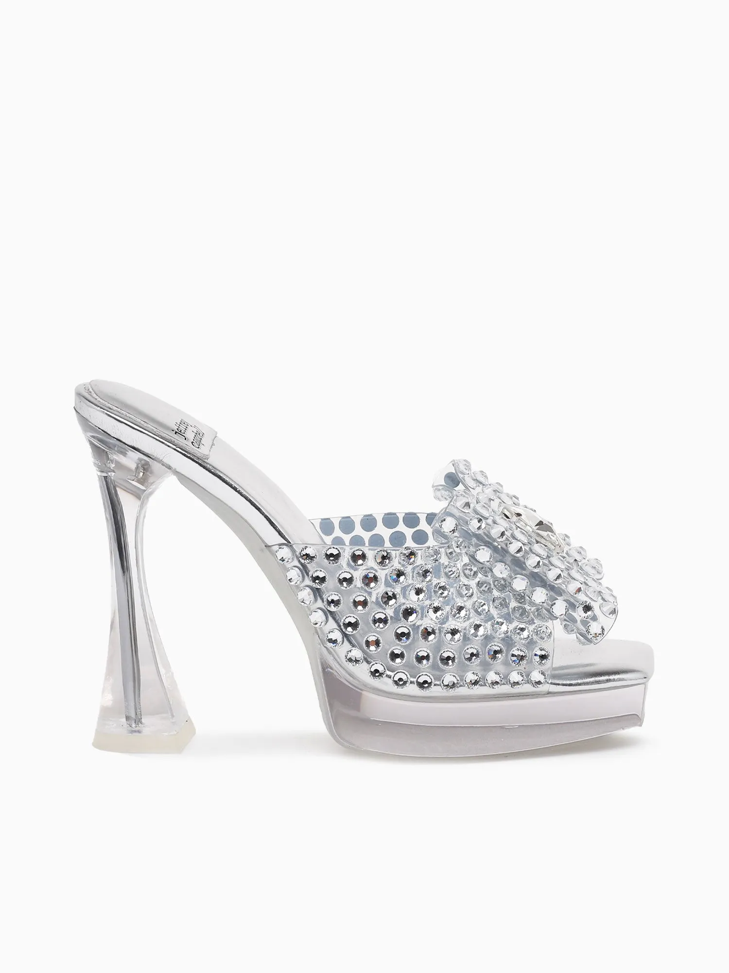 Gemina Silver Clear crystal Mochi Shoes Casual