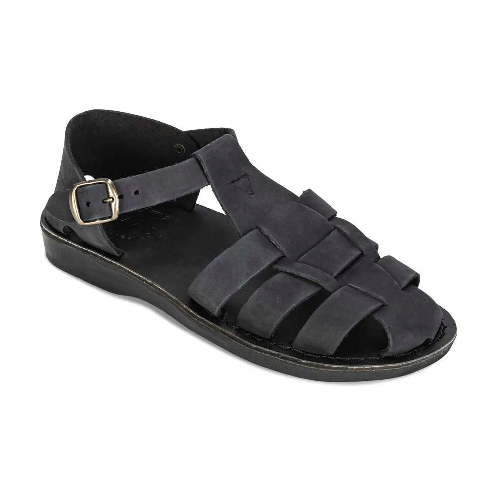 Daniel - Leather Fisherman Sport Sandal | Black Nubuck Sandals At Rei