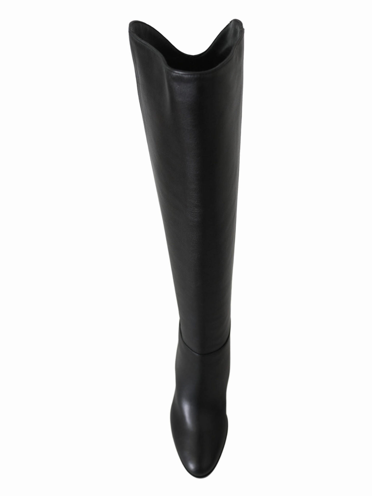 Elegant Black Calf Leather Heeled Boots Schutz Boots