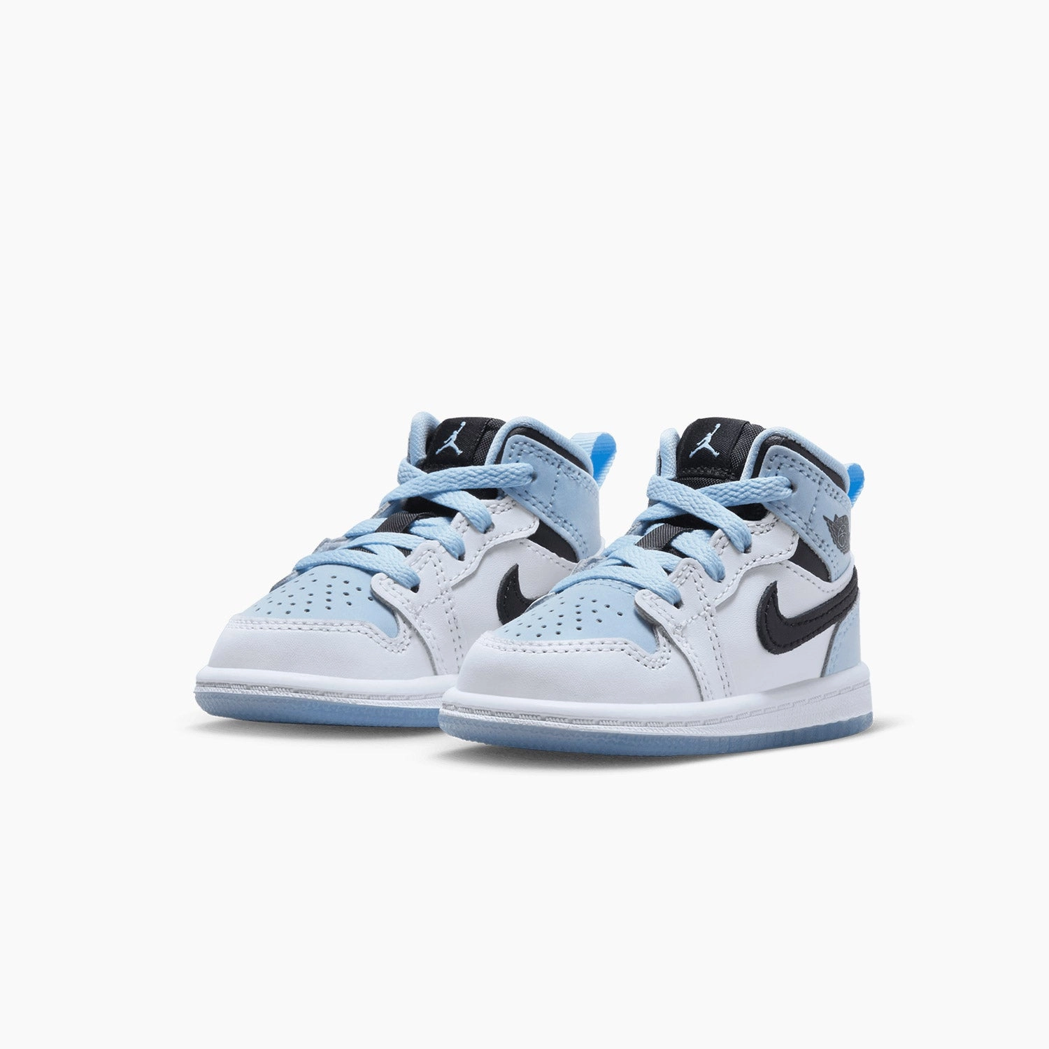 Kid's Jordan 1 Mid SE "Ice Blue" Toddlers Leopard Print Flat Sneakers