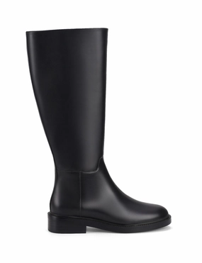 Cavalry Riding Boots - Black Leather Glitter Knee High Boots
