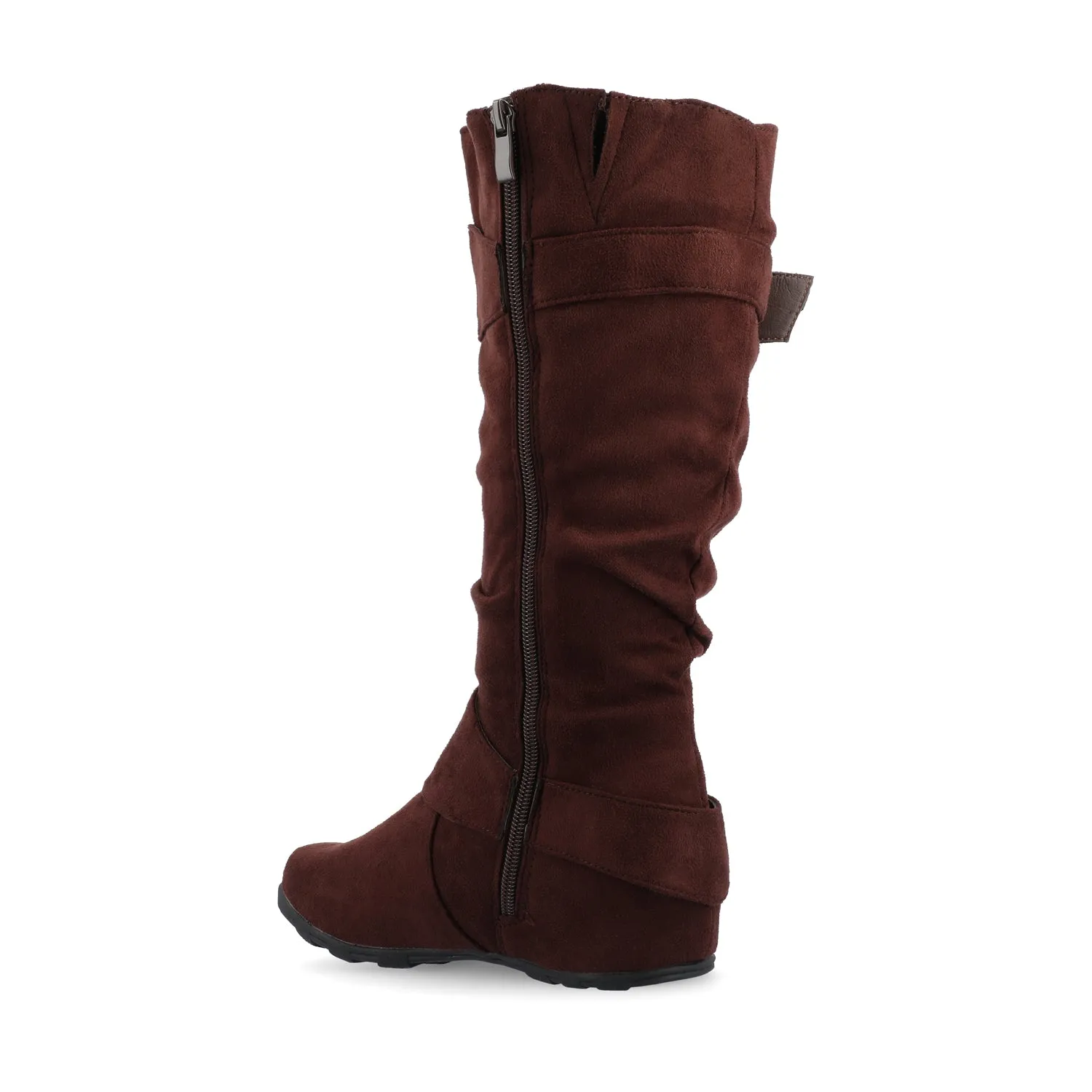 Chocolate Brown Suede Boots JESTER KNEE HIGH BOOTS IN X-WIDE CALF