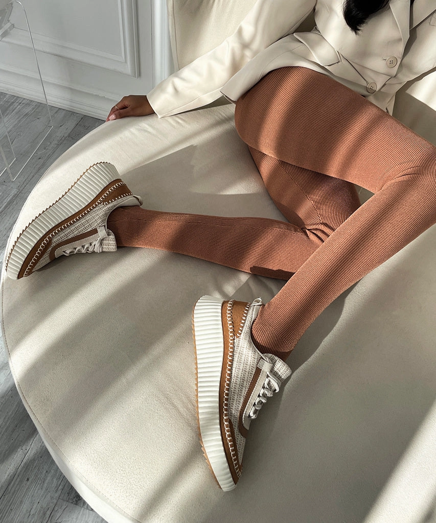 Best Sneakers For Bad Feet DOLEN SNEAKERS BROWN MULTI WOVEN