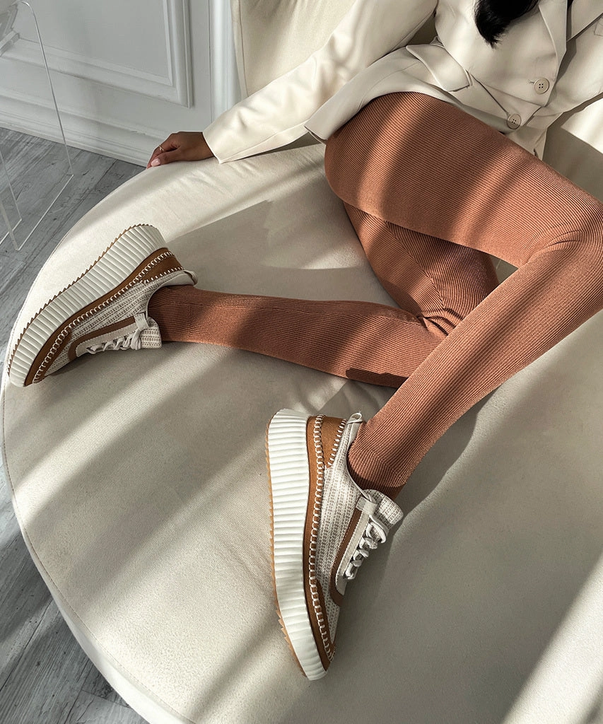 DOLEN SNEAKERS BROWN MULTI WOVEN