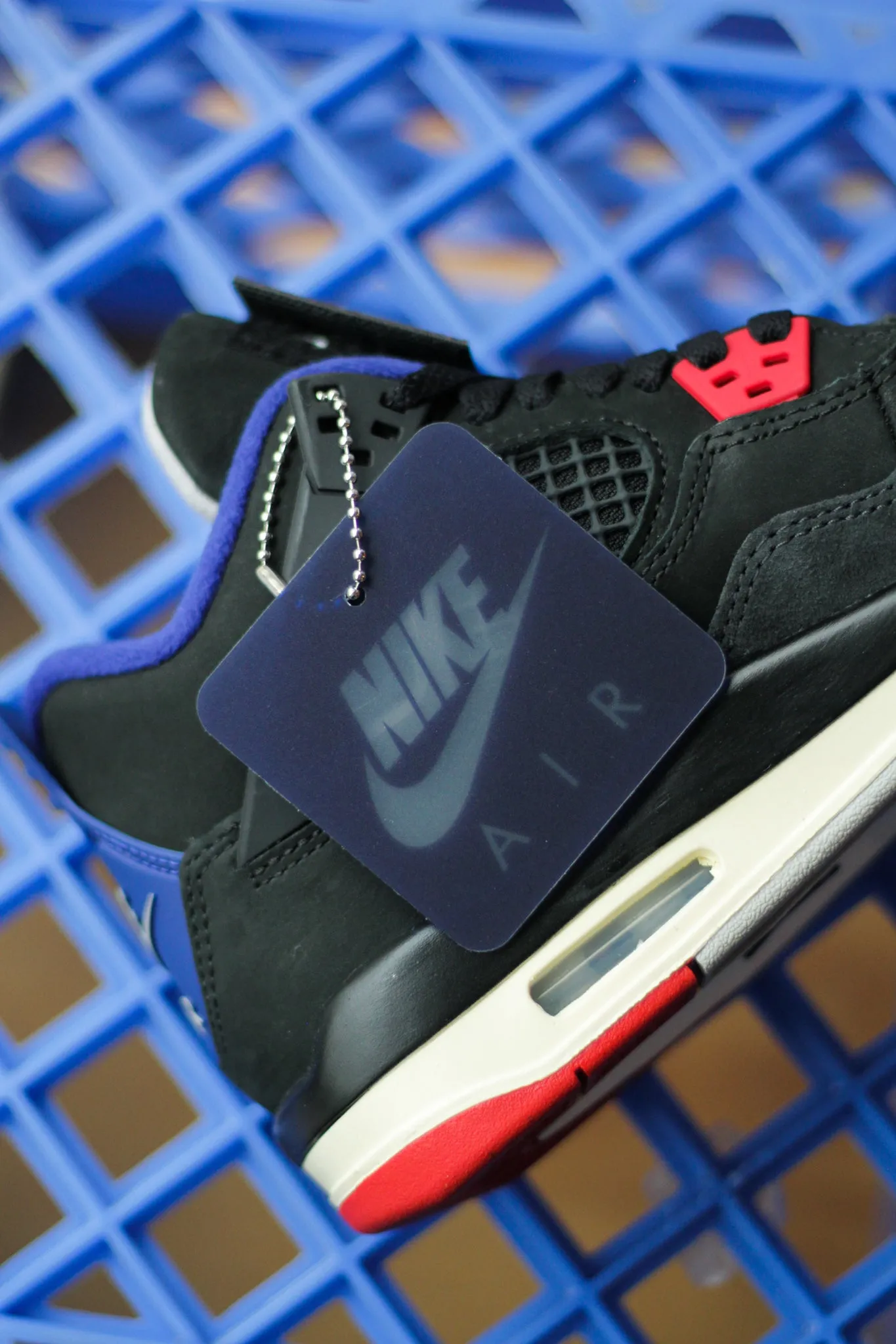 AIR JORDAN 4 RETRO (GS) "BLACK/FIRE RED-DEEP ROYAL BLUE" Chanel Shoes Sneakers