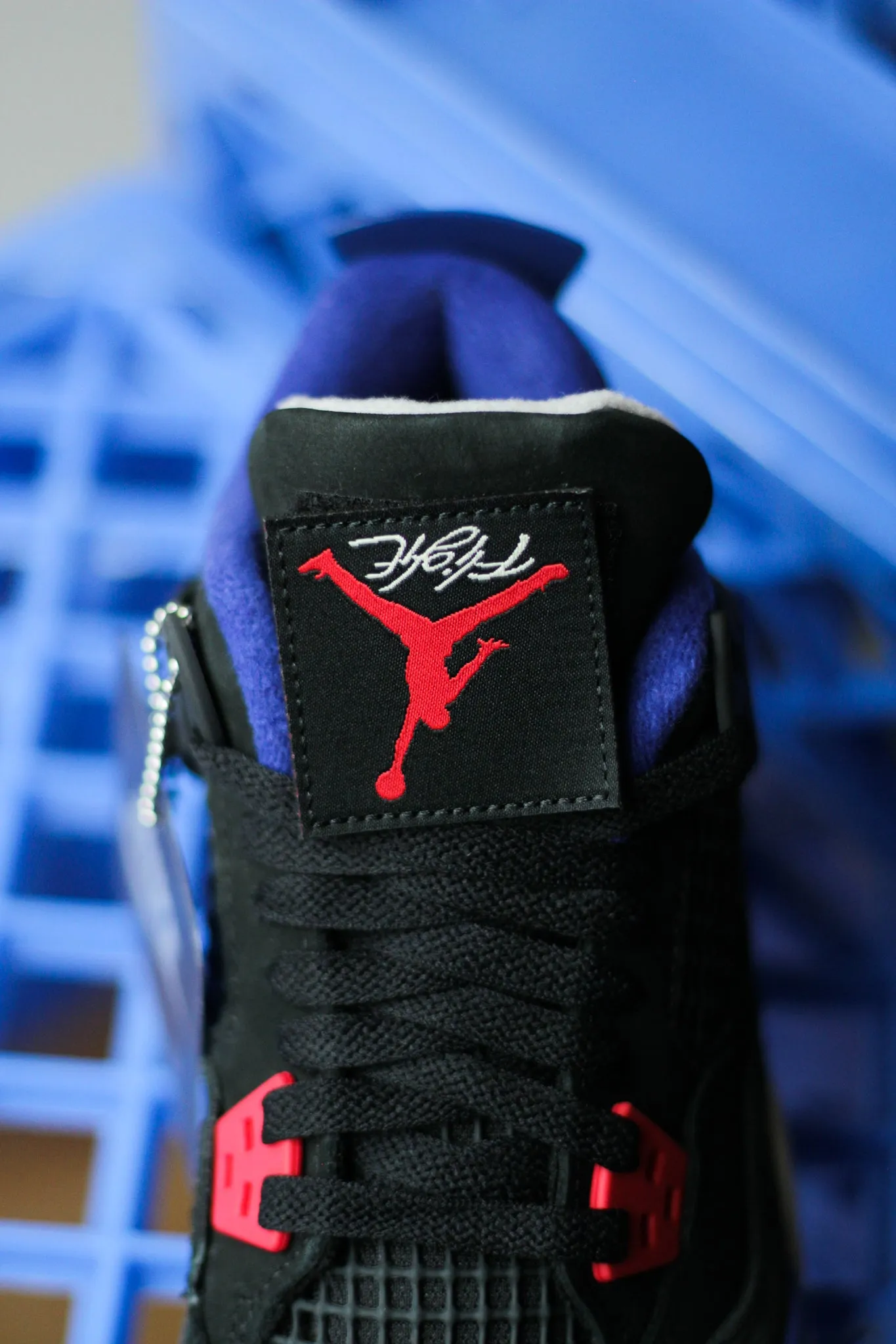 AIR JORDAN 4 RETRO (GS) "BLACK/FIRE RED-DEEP ROYAL BLUE" Elegant Sneakers