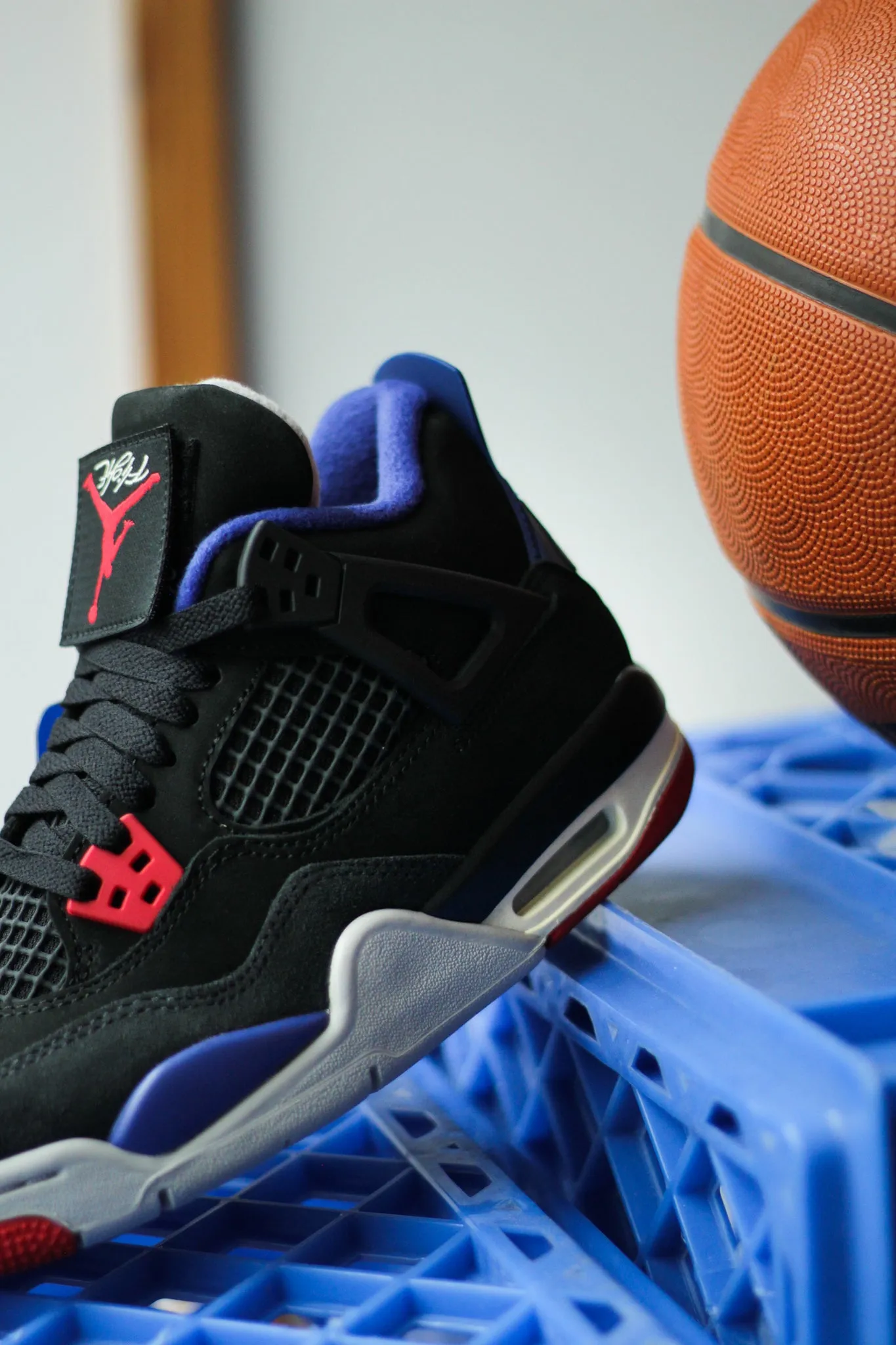 Warranty On Sneakers AIR JORDAN 4 RETRO (GS) "BLACK/FIRE RED-DEEP ROYAL BLUE"