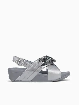 Lulu Beadedchain Silver Leather On Shoes Casual