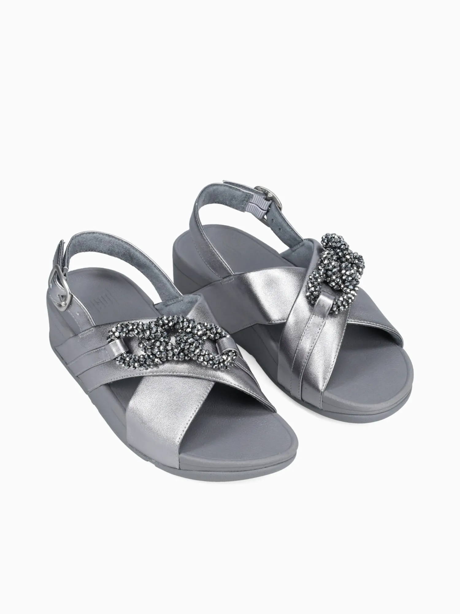Casual Shoes Below 500 Lulu Beadedchain Silver Leather