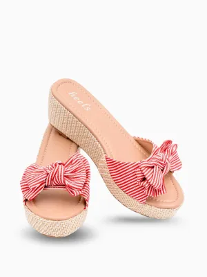 Emma Knot Bow Wedge Heels High Heels 20cm