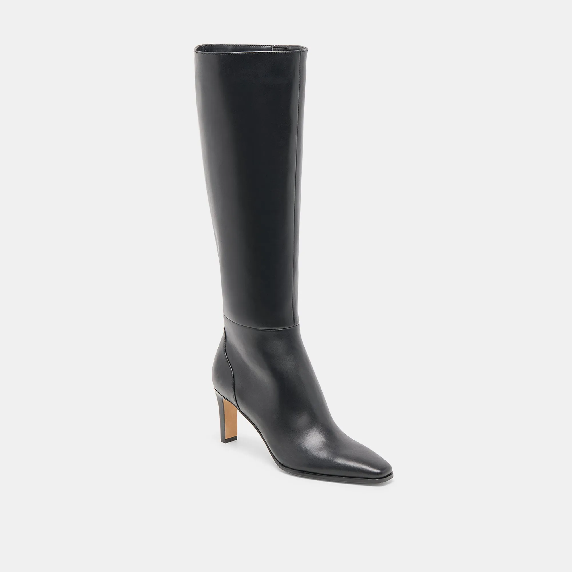 EMMI EXTRA WIDE CALF BOOTS BLACK LEATHER Curves And Combat Boots