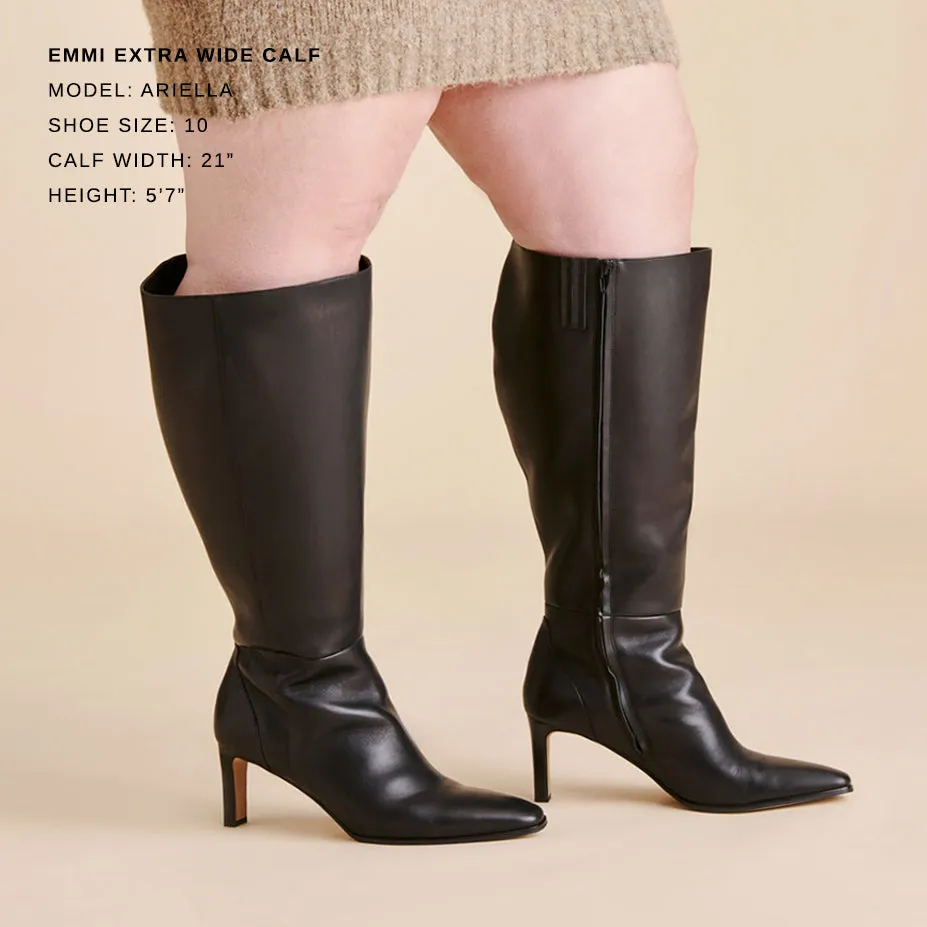 Shark Boots Sale EMMI EXTRA WIDE CALF BOOTS BLACK LEATHER