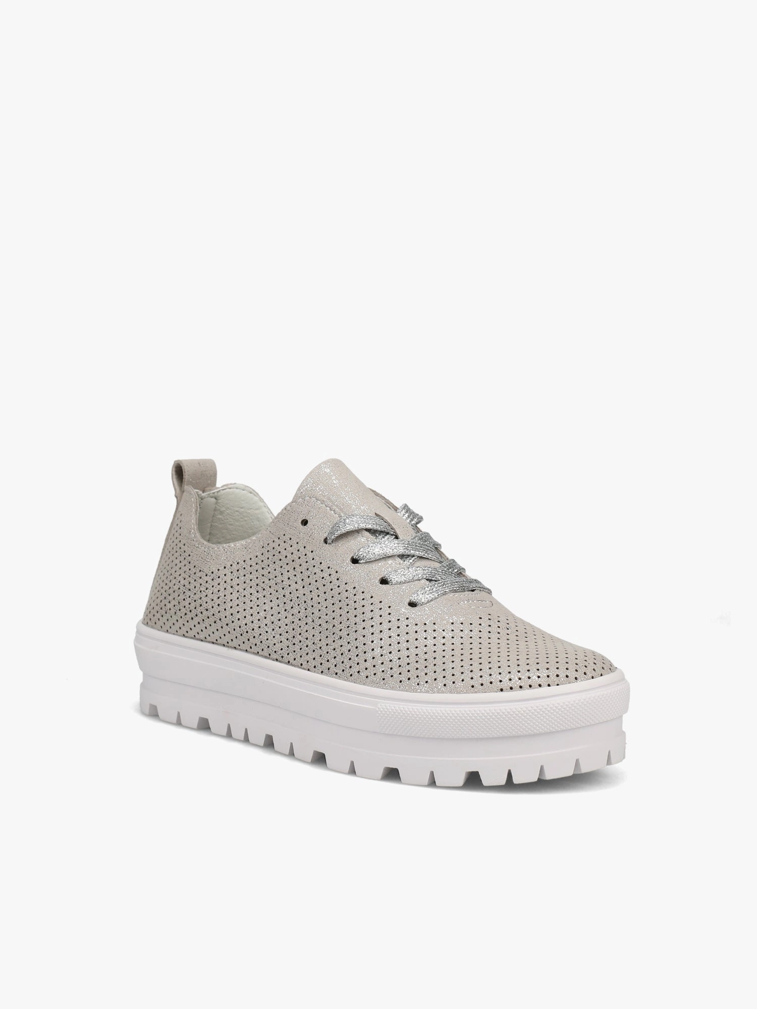 Lacoste Powercourt Leather Casual Shoes Emmy Hr8324 Silver