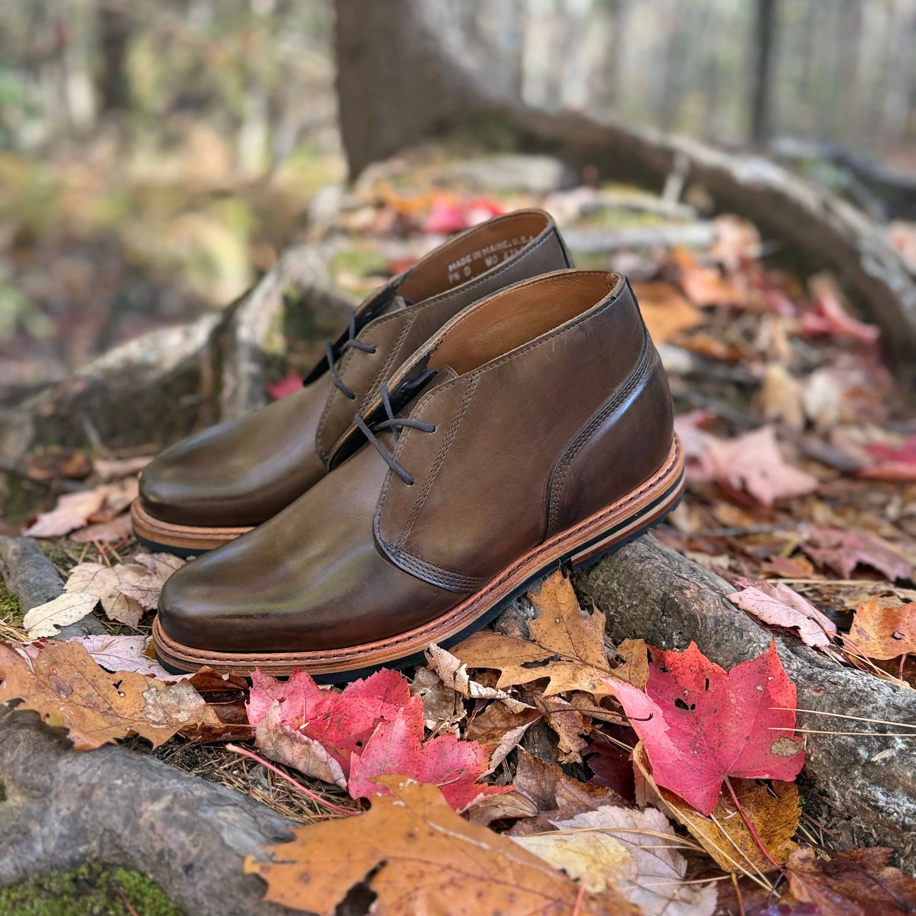 Flat Boots Knee High Berwick Gusset Chukka - Olive Mimosa Calf