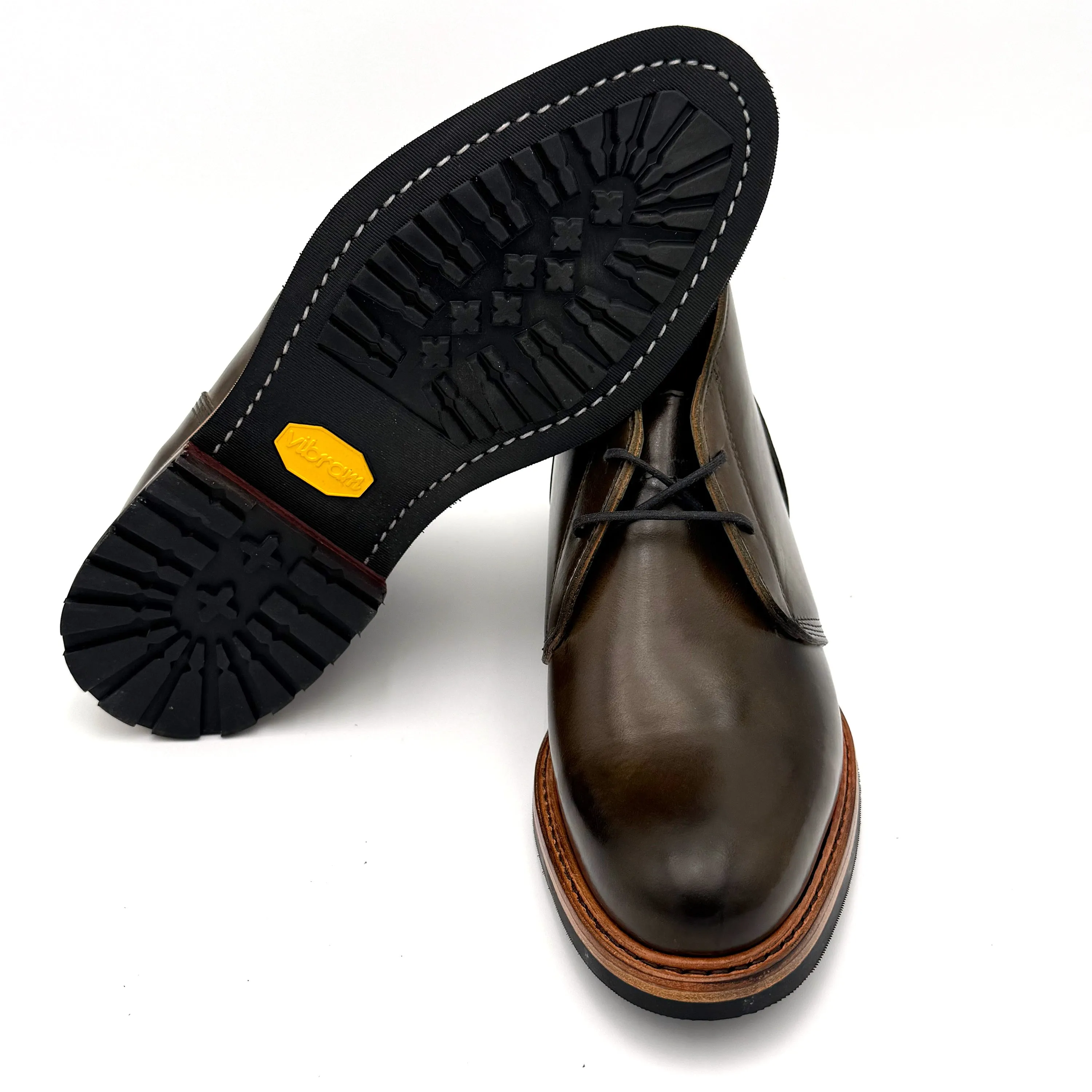 Comfortable Western Boots Berwick Gusset Chukka - Olive Mimosa Calf