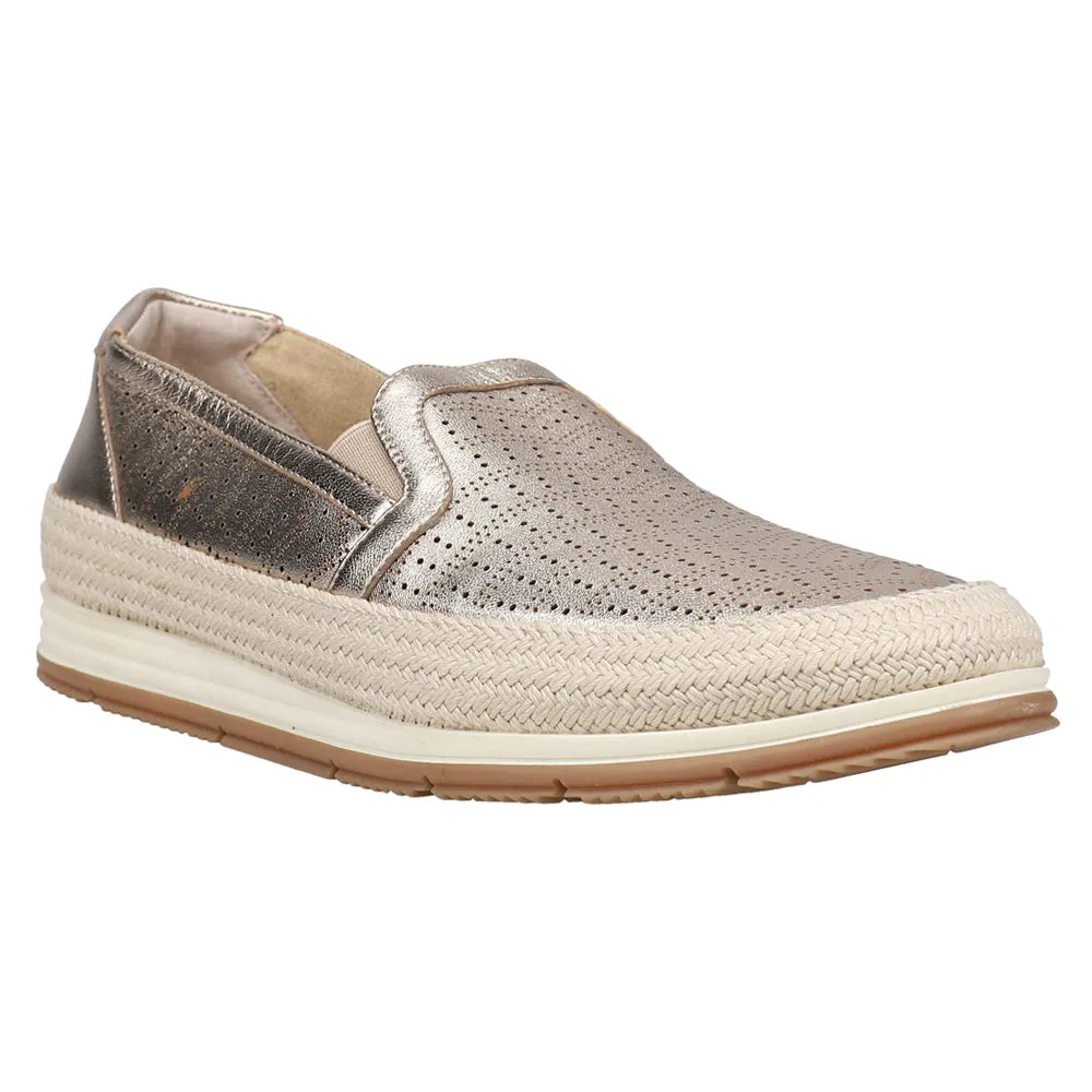 Old Skool Casual Shoes Quasar Metallic Perforated Espadrille Slip On Sneakers