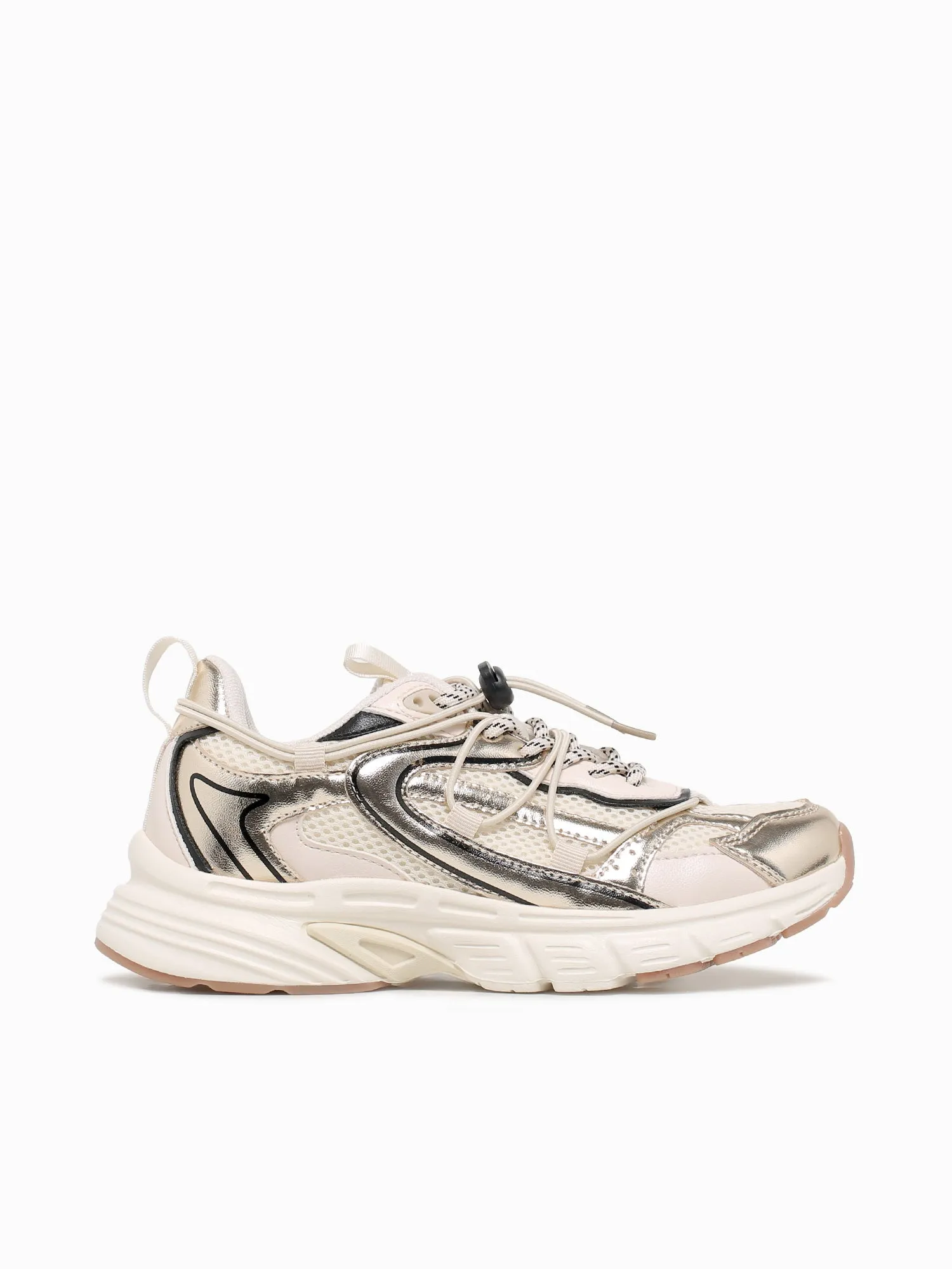 Dani Gold Fabric Casual Shoes For Cycling