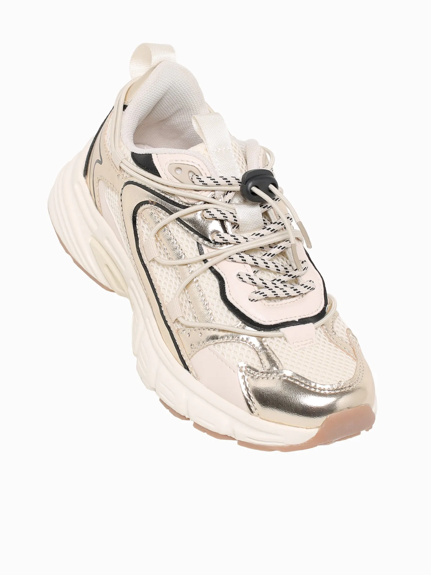 Dressports 2 Go Plain Toe Casual Shoe Dani Gold Fabric