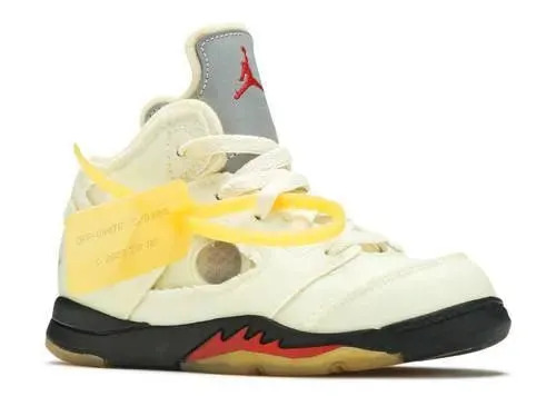 Air Jordan 5 x Off-White Sail (TD) Best Road Running Sneakers