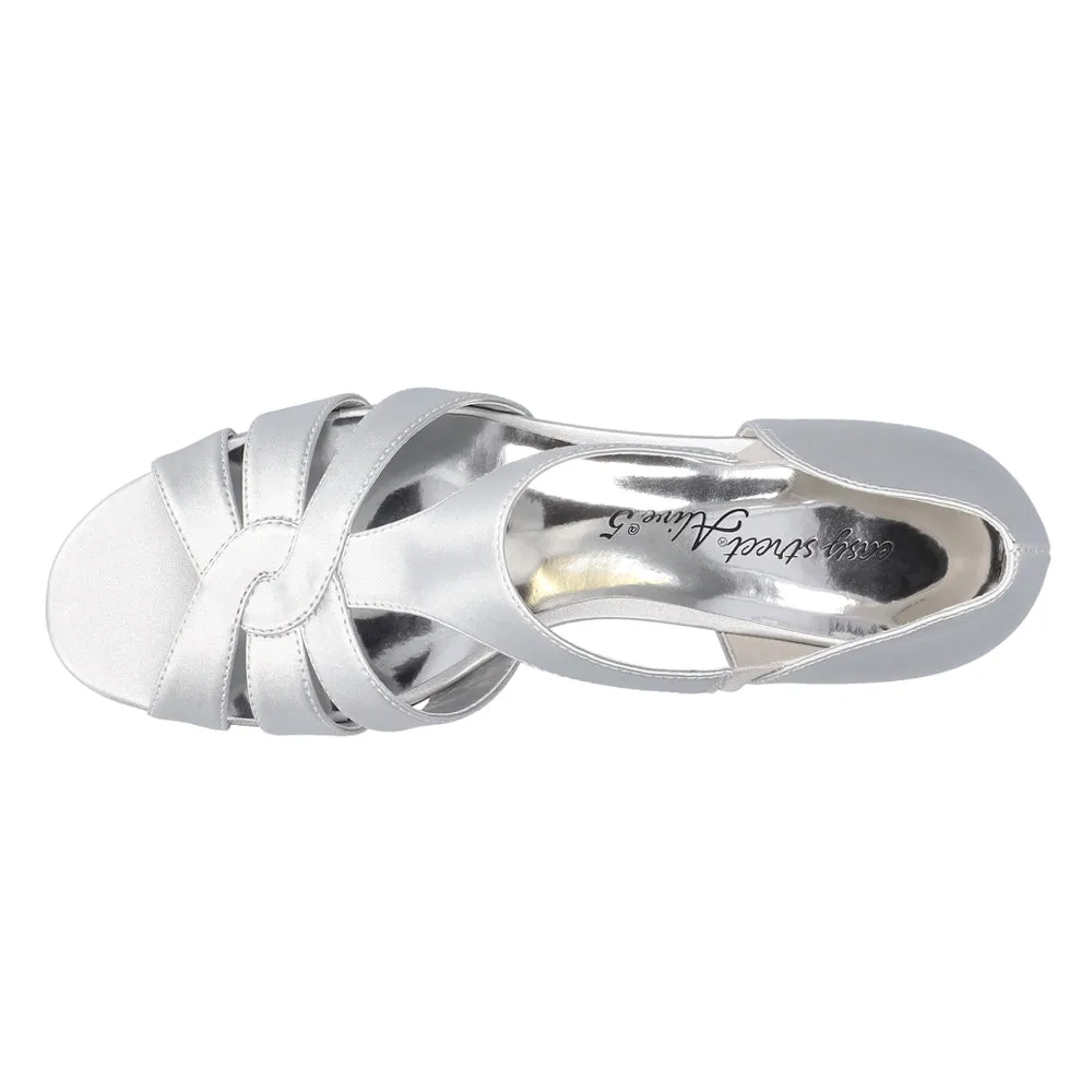 Essie Metallic Strappy Kitten Heel Sandals