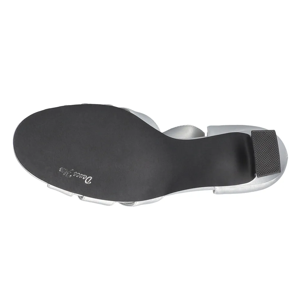 Essie Metallic Strappy Kitten Heel Sandals