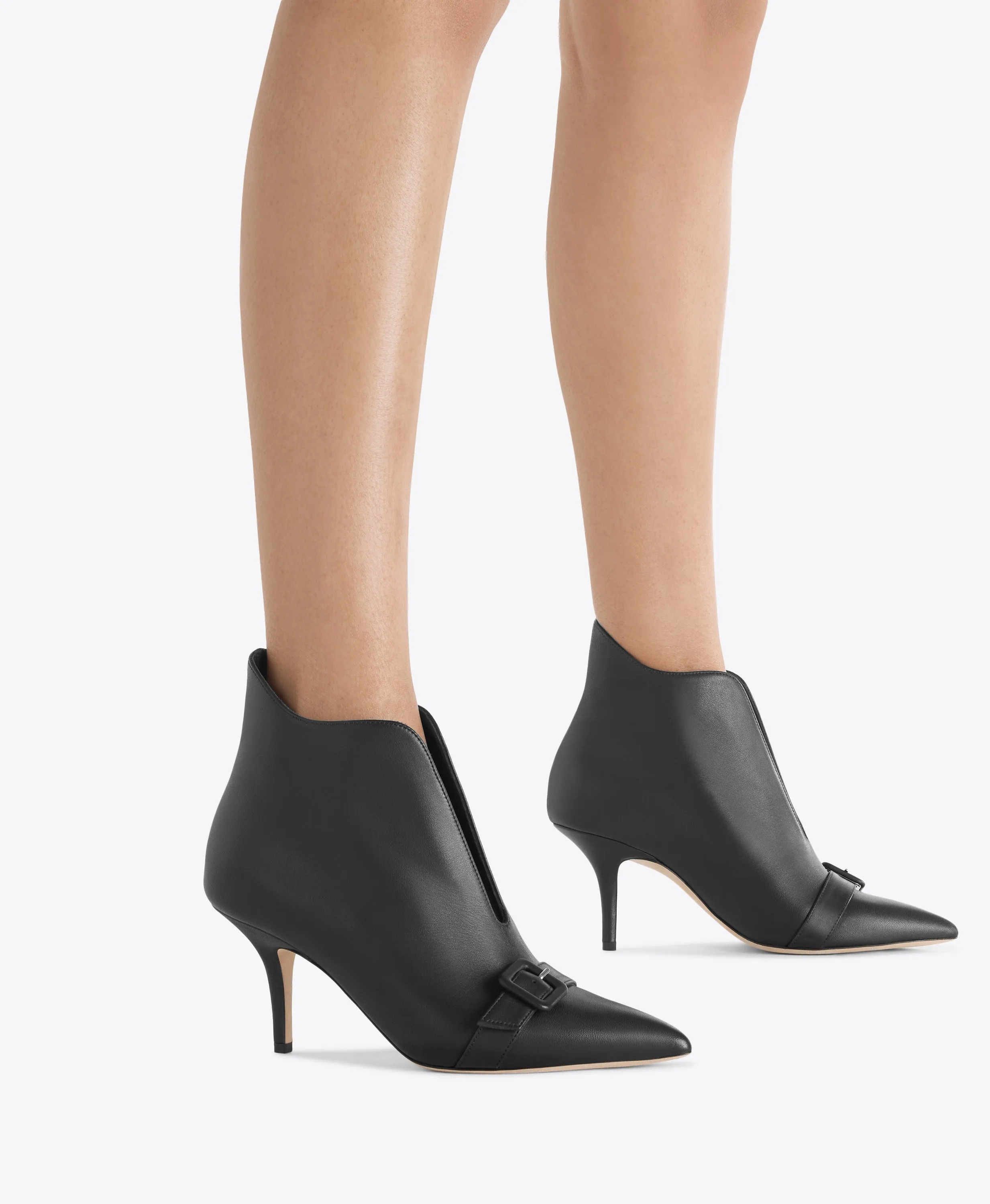 Quincy Boots Esther 70 Black Leather Heeled Ankle Boots