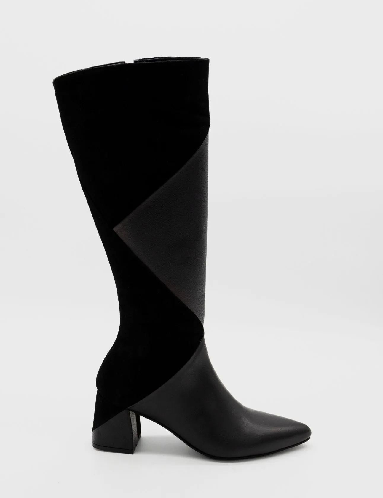 Bari knee-high boots in black leather womens shoes Customisable Boots