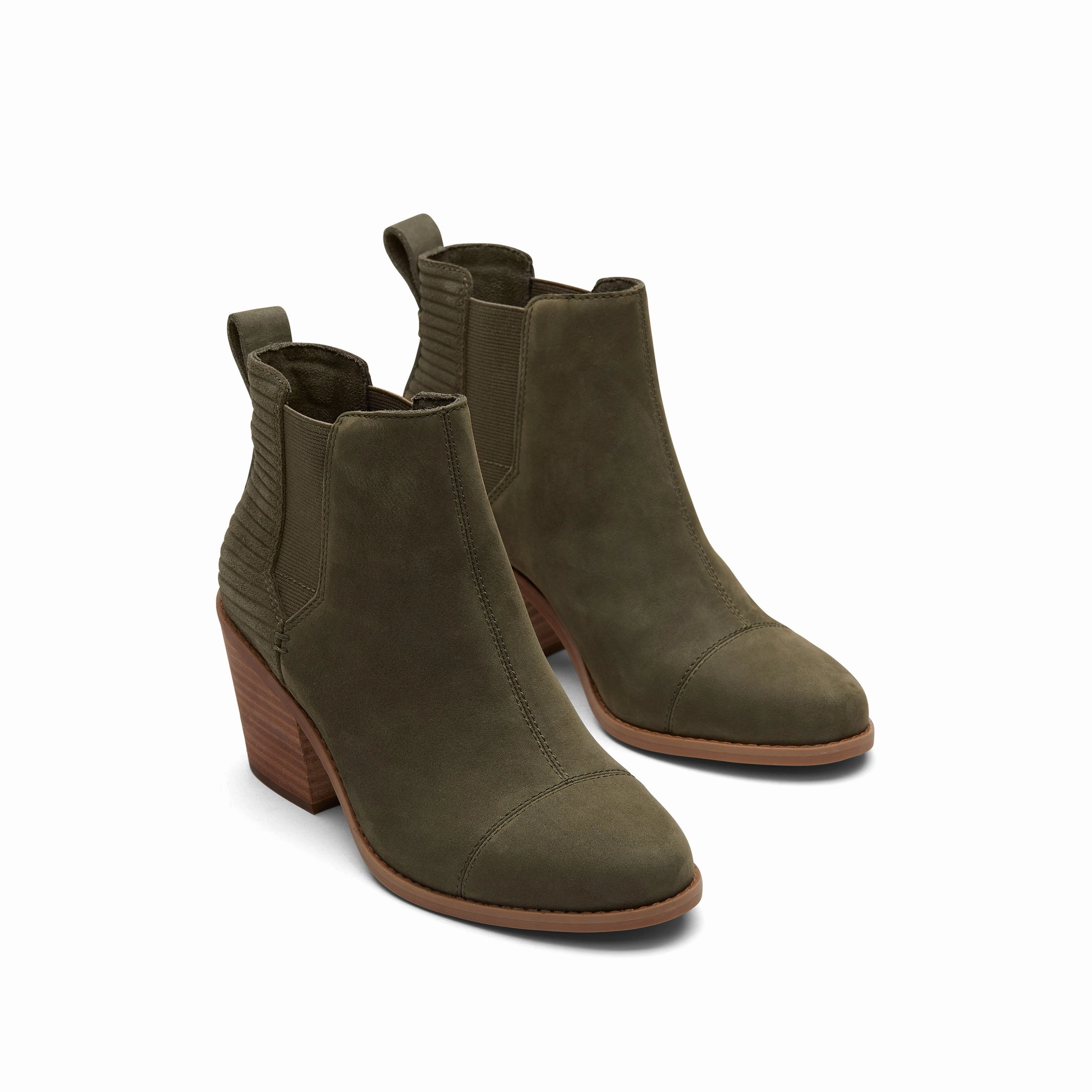 Cowgirl Ankle Boots Everly Olive Nubuck Heeled Boot