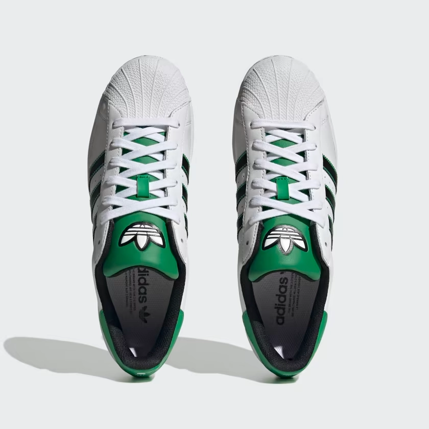 Adidas Grand Court Tennis Shoe Adidas Men's Superstar Shoes - Cloud White / Core Black / Green
