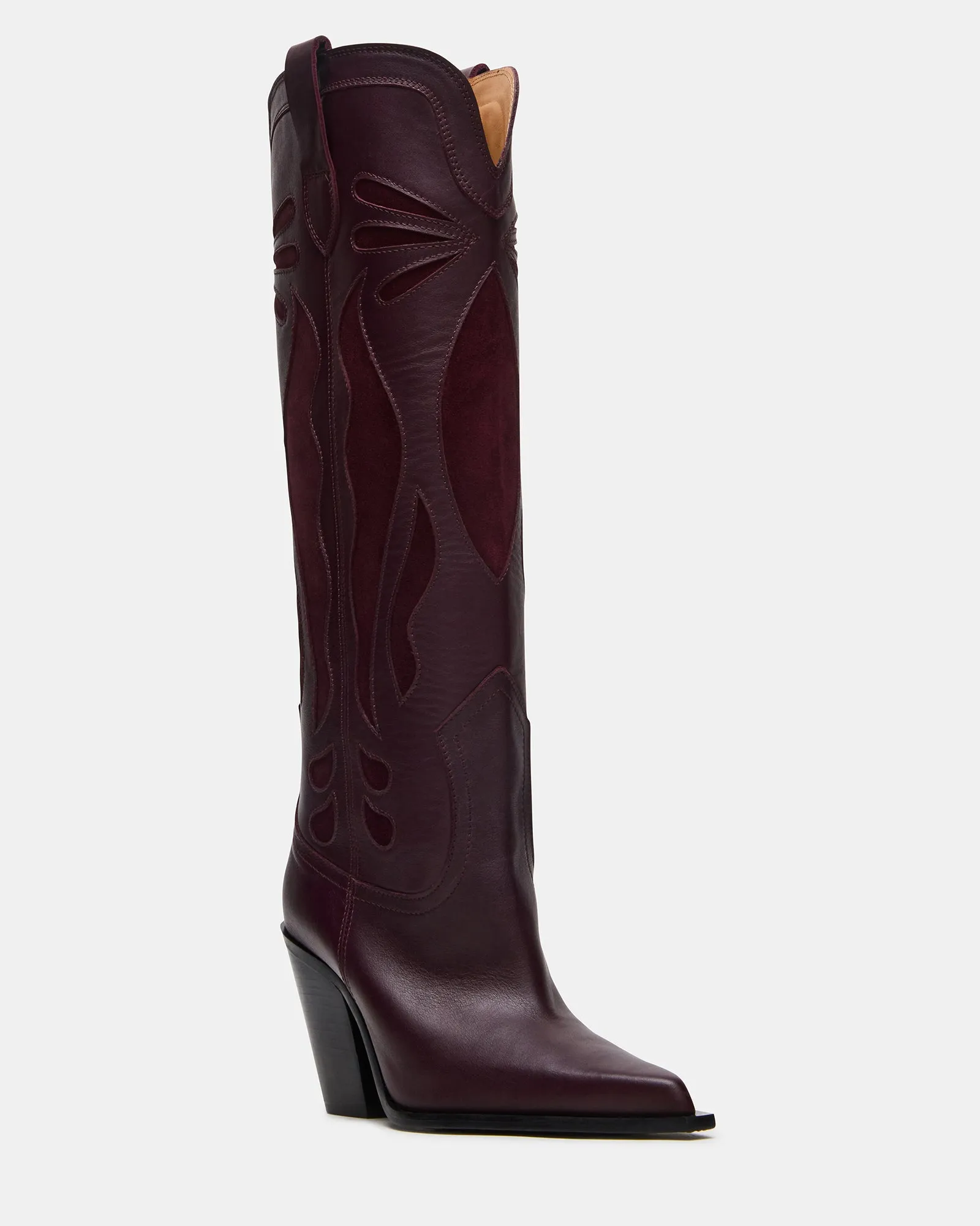 OUTLAW WINE LEATHER Low Heel Boots