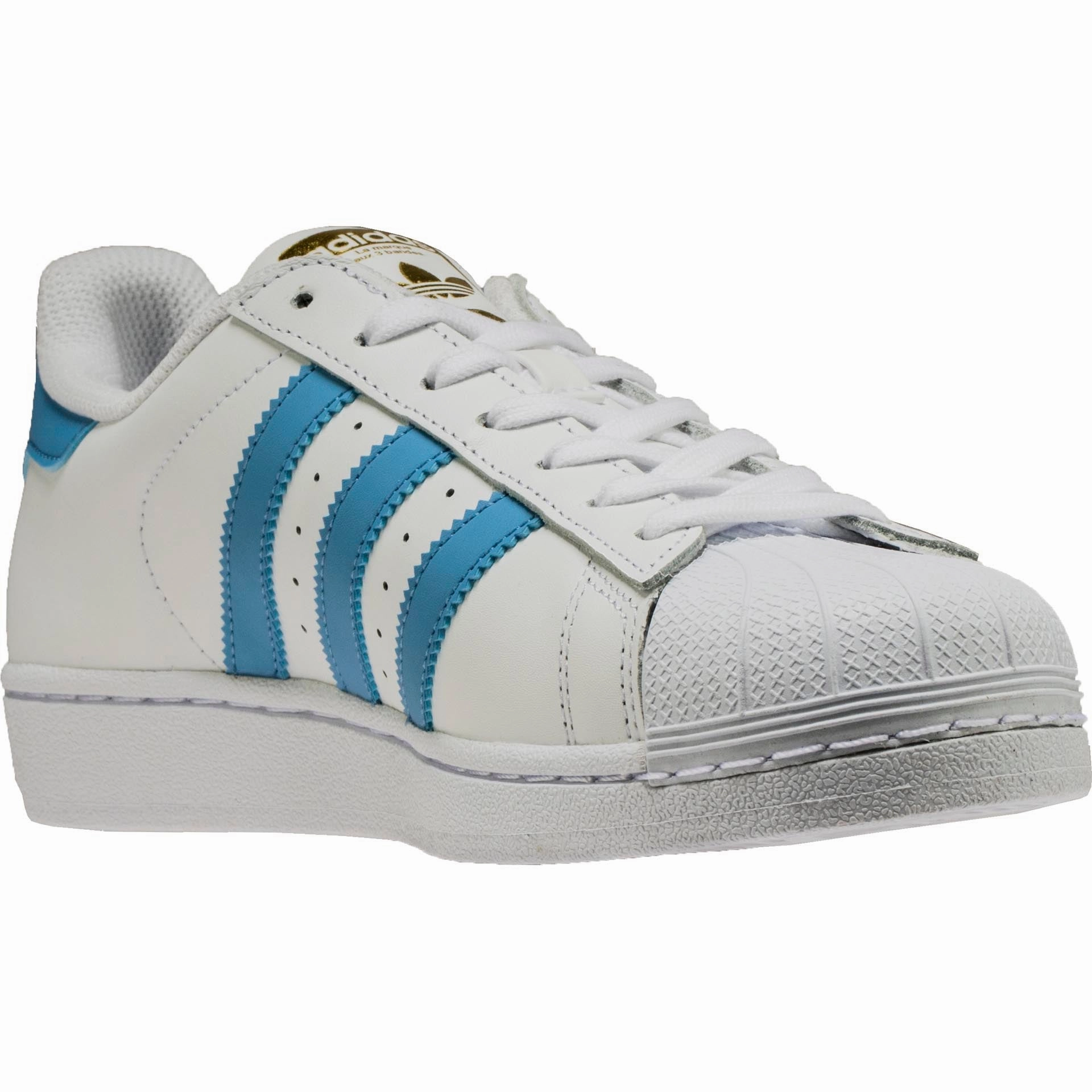 Superstar Foundation Men's - White/Light Blue/Metallic Gold Adidas Yeezy Shoes Uk