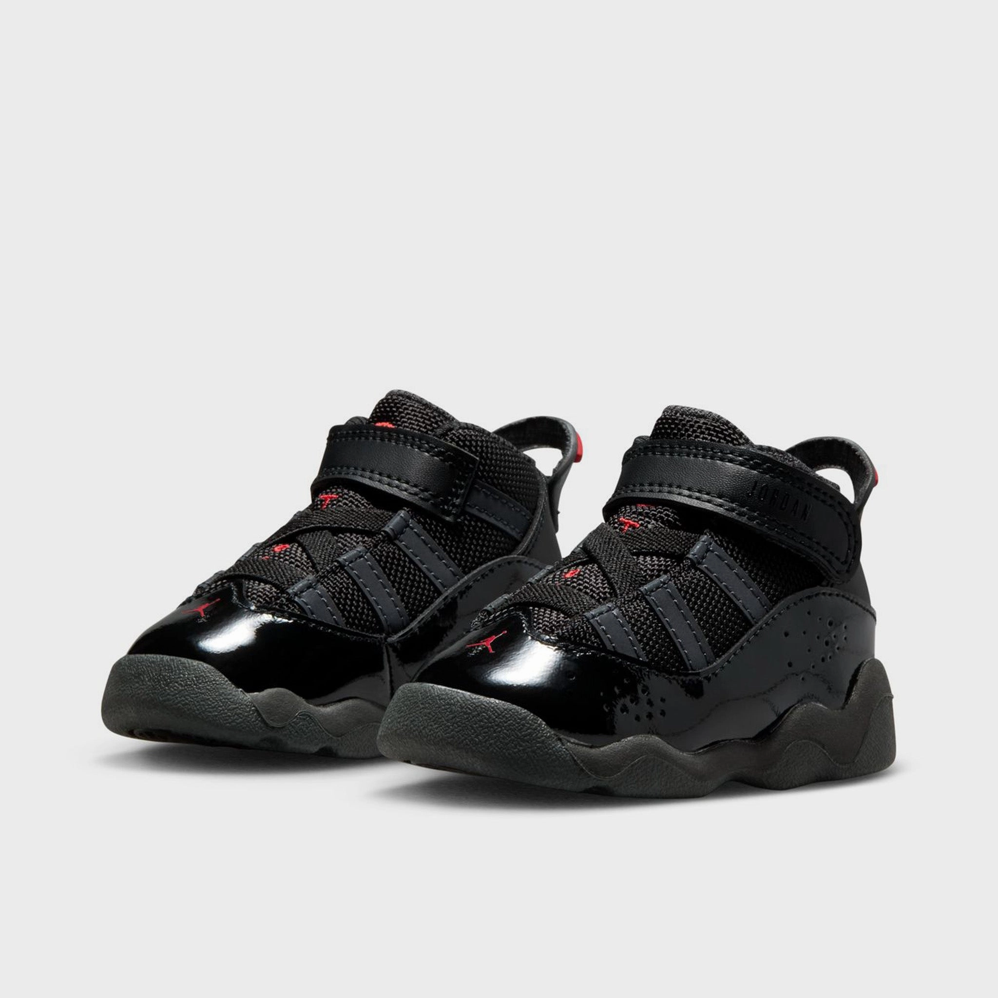 Jordan 6 Rings TD Black / Fire Red - Anthracite Open Toe Sneakers