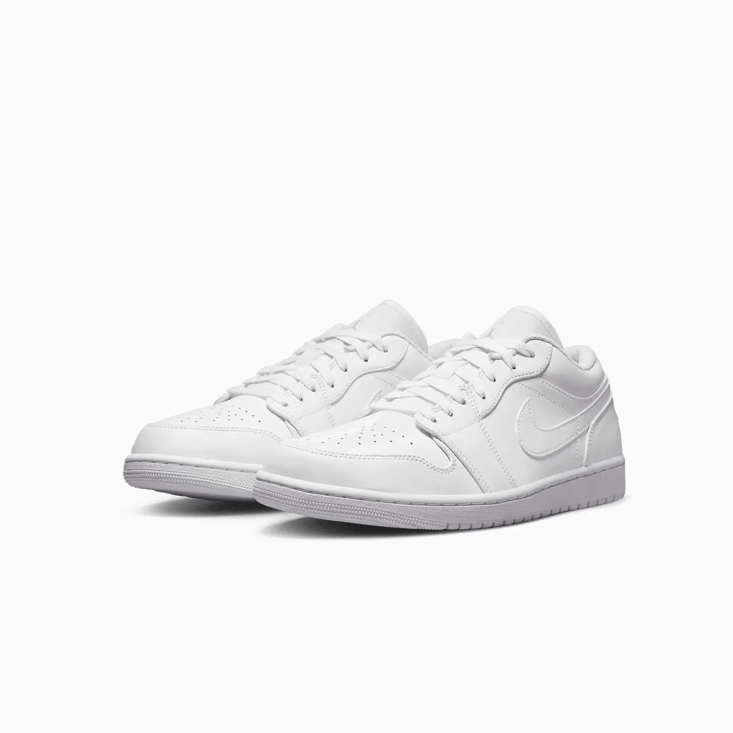 Men's Air Jordan 1 Low "Triple White" Extra Wide Slip On Sneakers