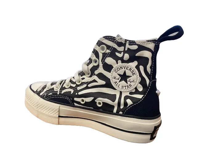 Summer Sneakers Converse scarpa sneaker alta con zeppa da donna Chuck Taylor All Star Lift HI A03713C nero beige