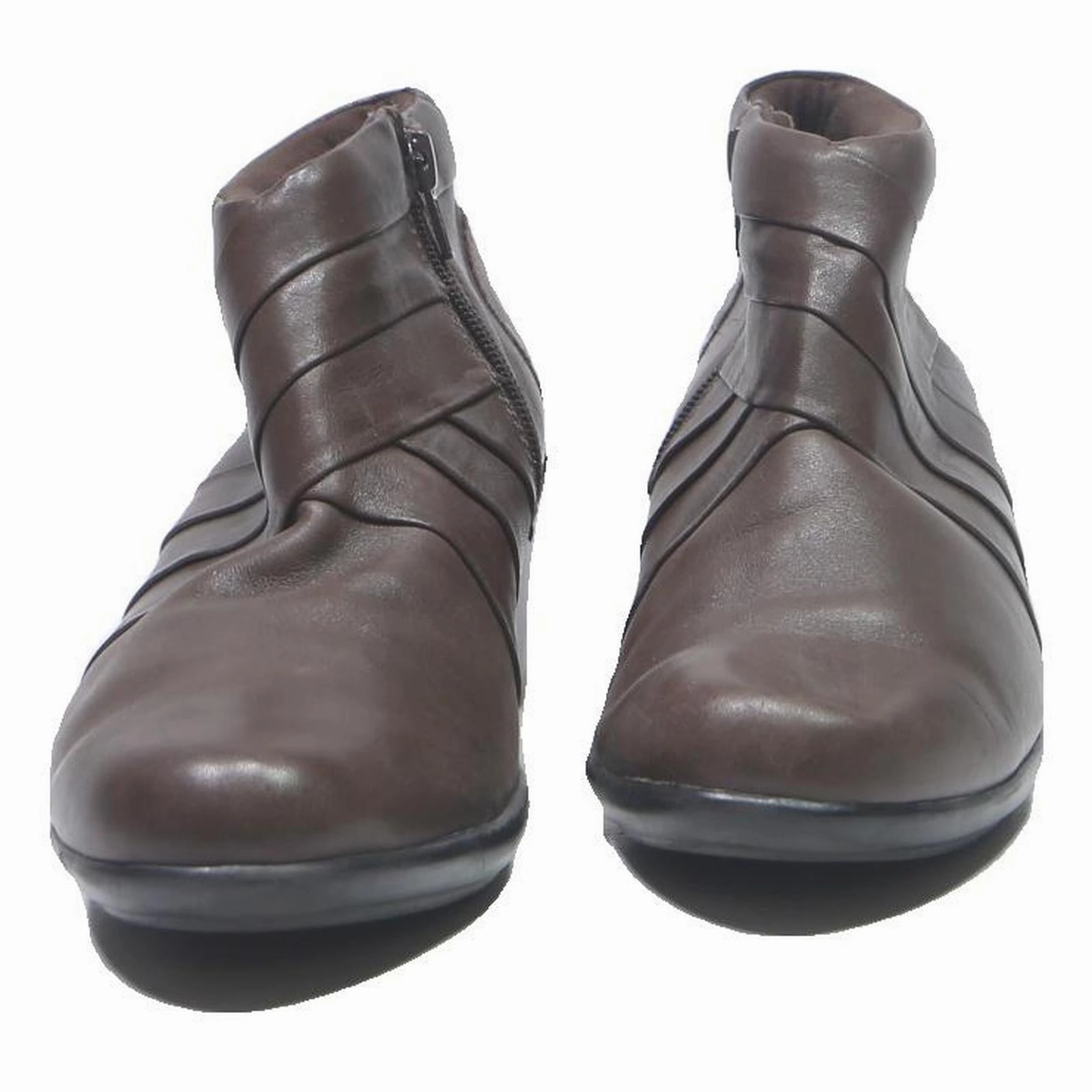 CLARKS Womens Brown Leather Ankle Boots UK 7 Comfortable Classic Style High Heel Western Boots