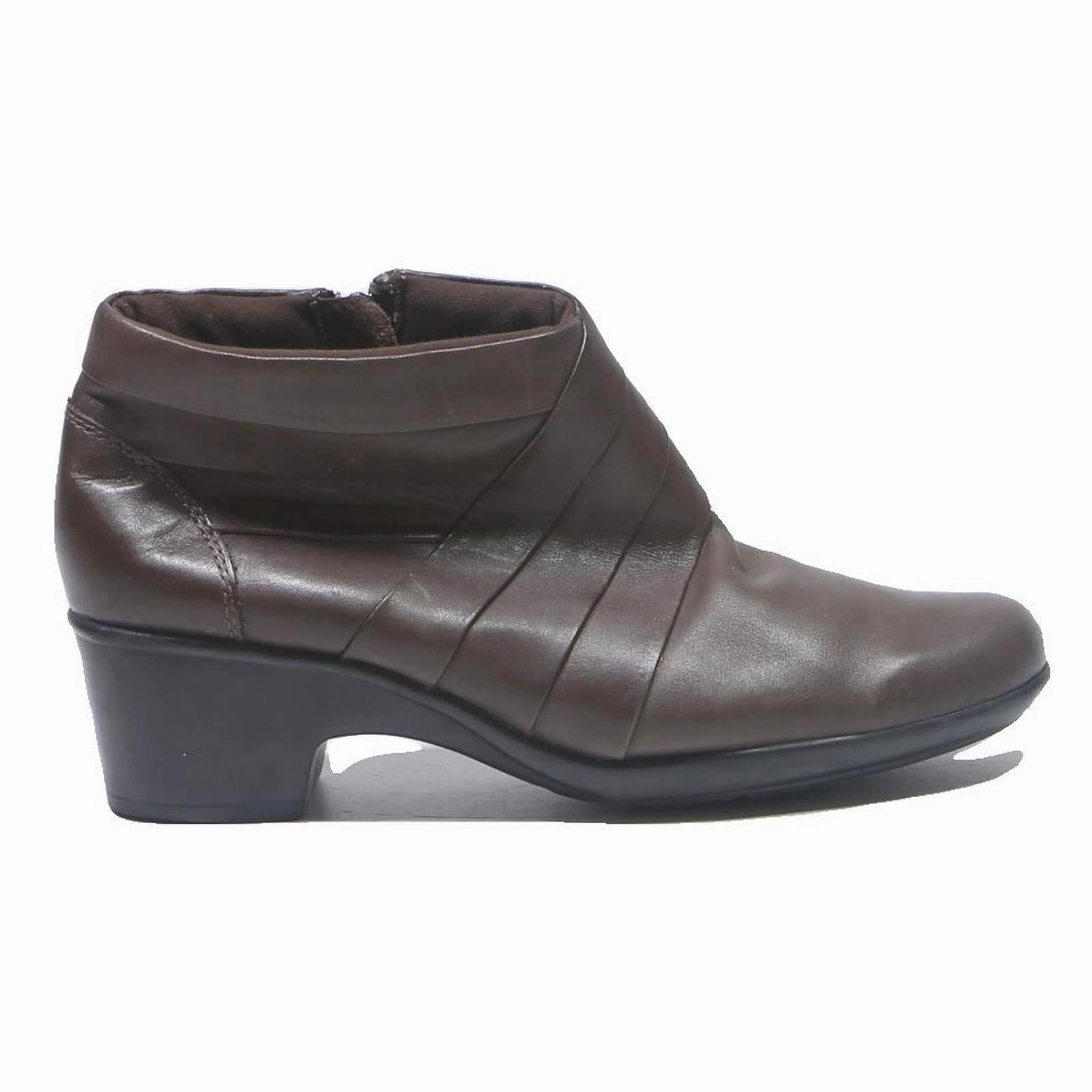 CLARKS Womens Brown Leather Ankle Boots UK 7 Comfortable Classic Style Mens Boots Leather