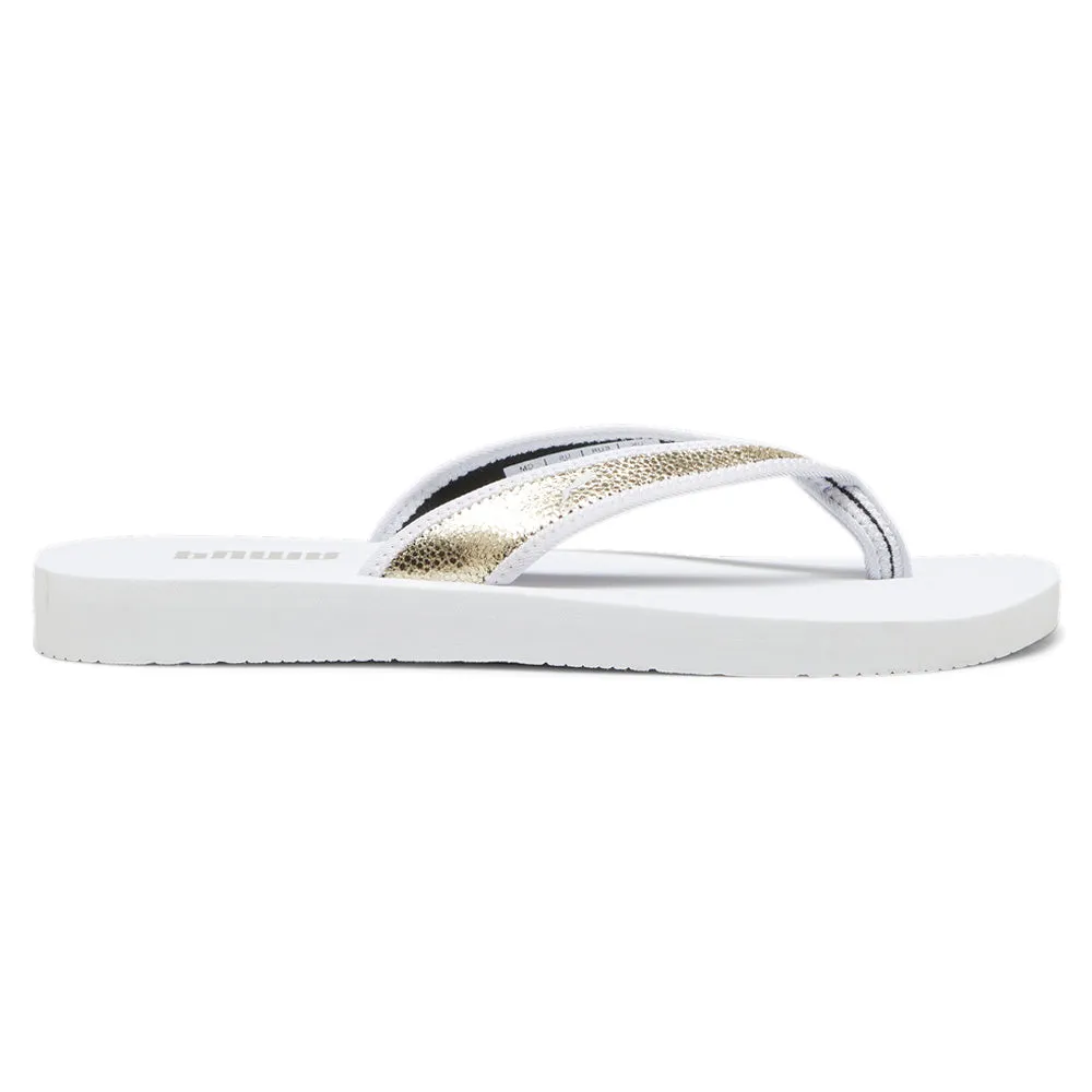 Flat Sole Casual Shoes Sandy Metallic Shine Flip Flops