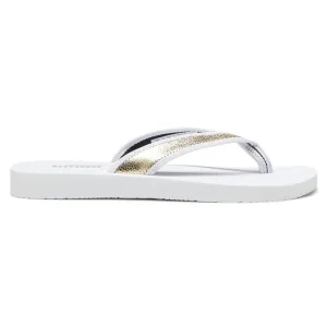 Ferragamo Casual Shoes Sandy Metallic Shine Flip Flops
