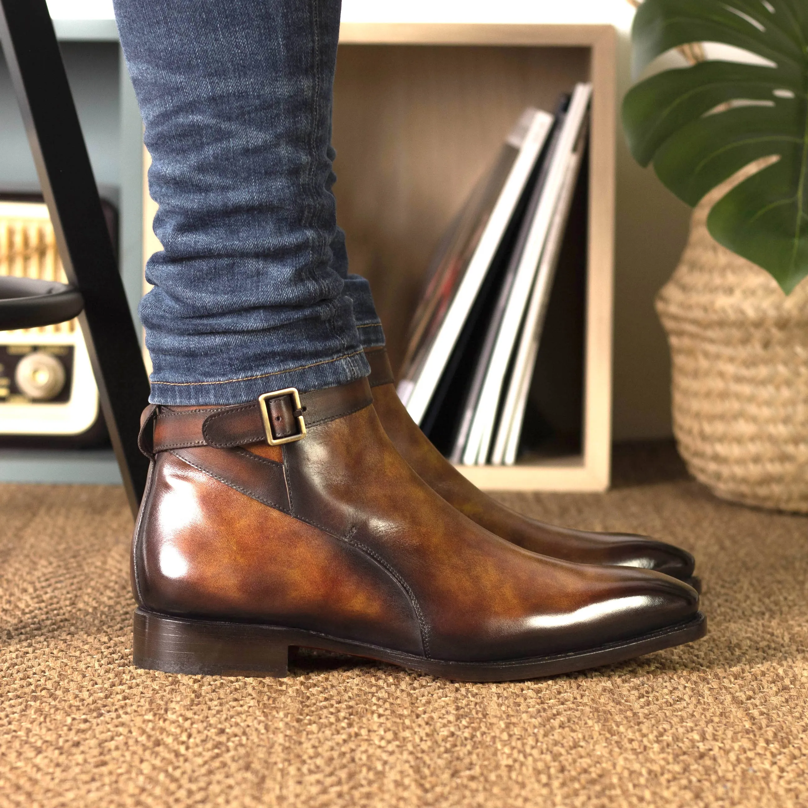 Fire Patina Jodhpur Boots Barile Boots